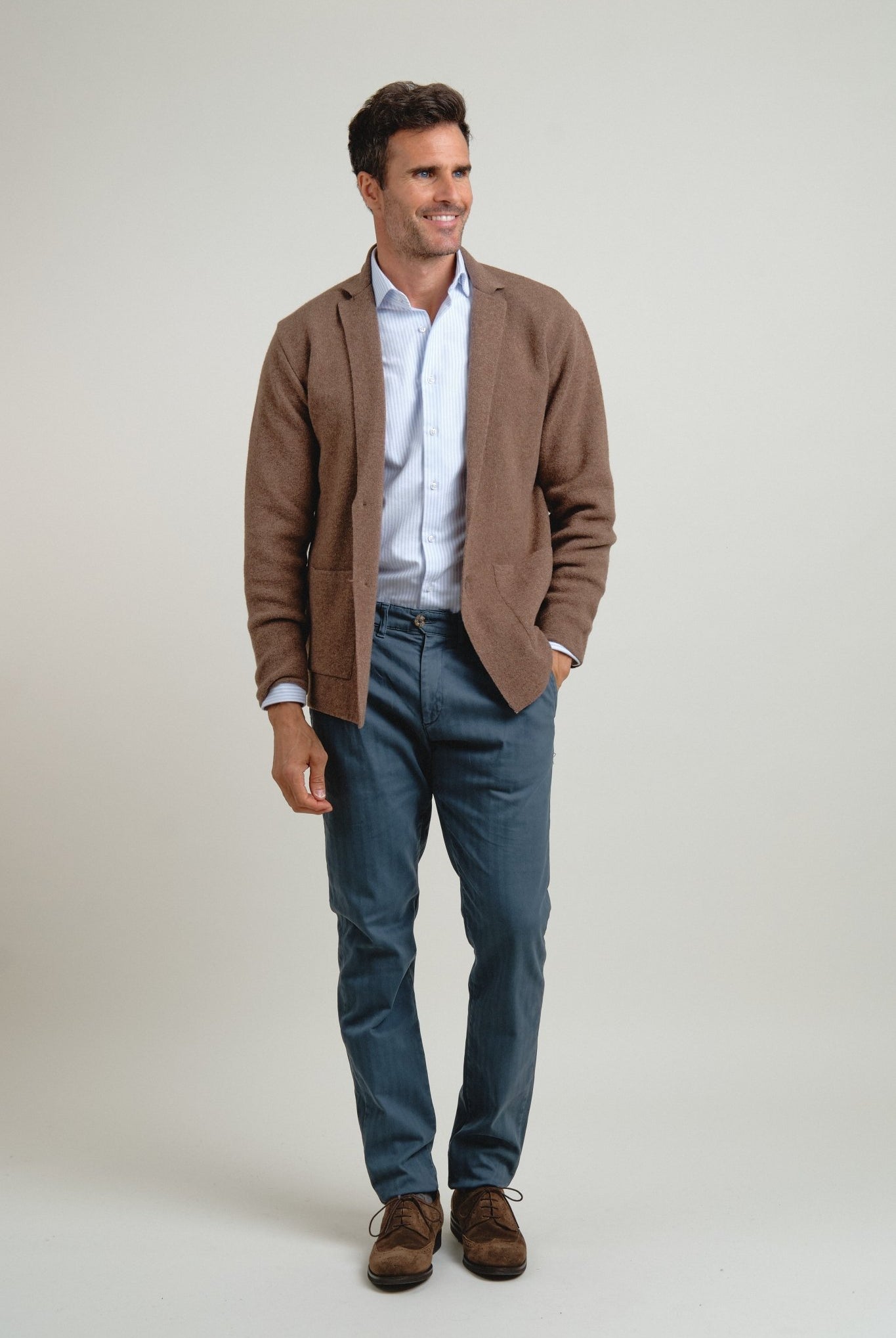 Americana de punto Clark Marron - Sohhan