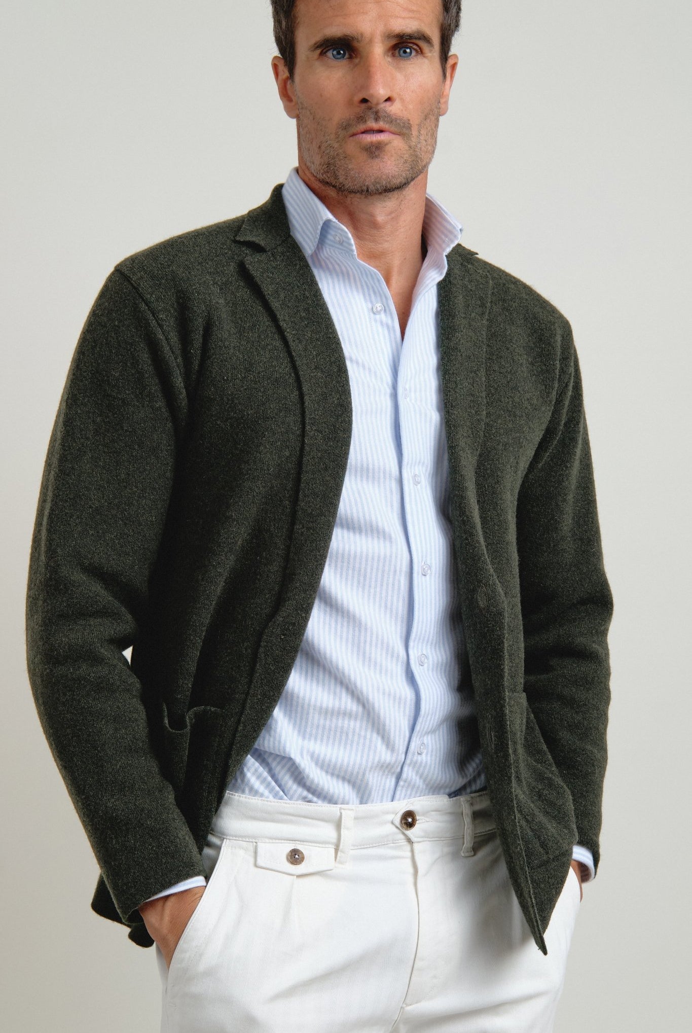 Americana de punto Clark Verde - Sohhan