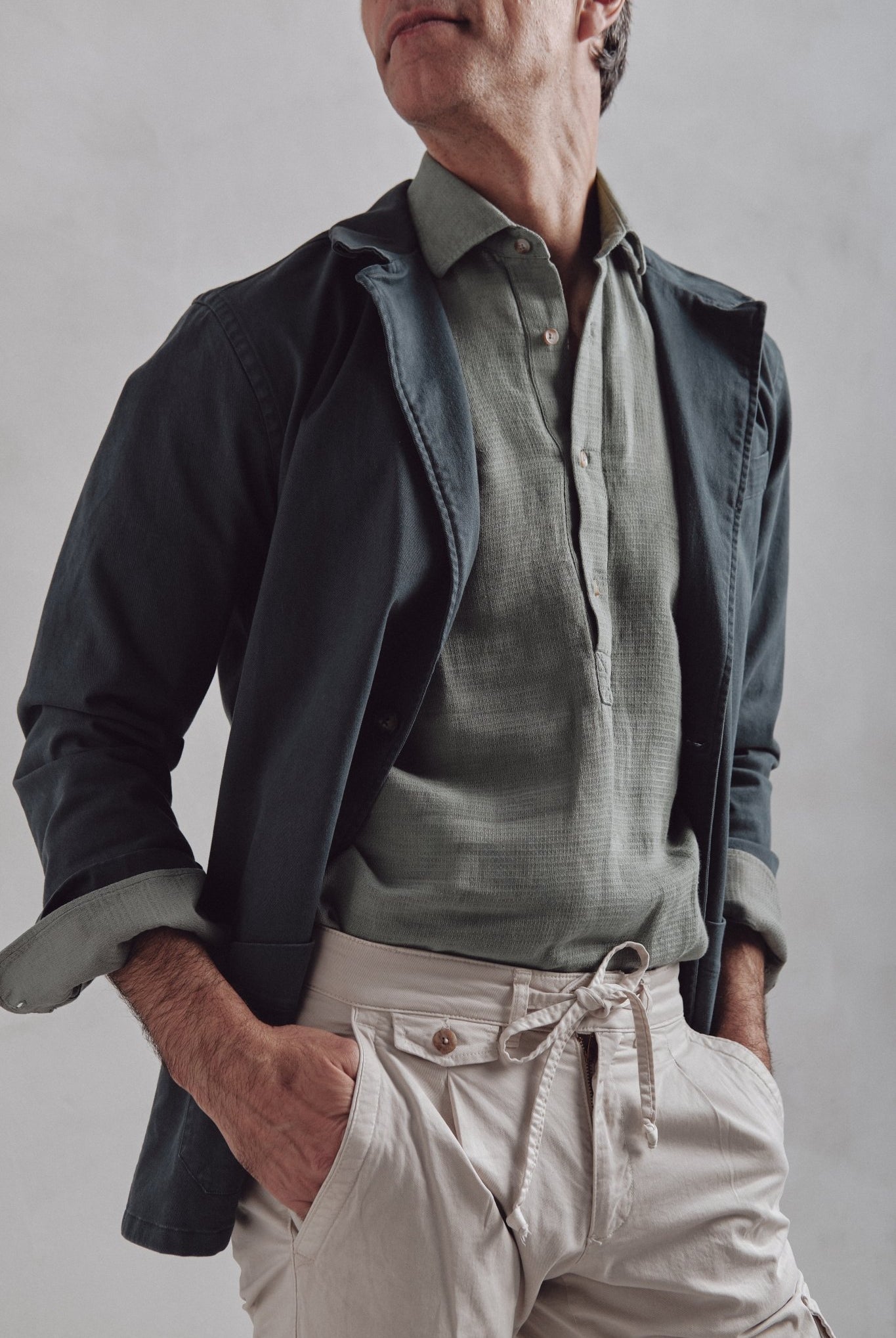 Americana Desestructurada Tommy Azul Petróleo - Sohhan