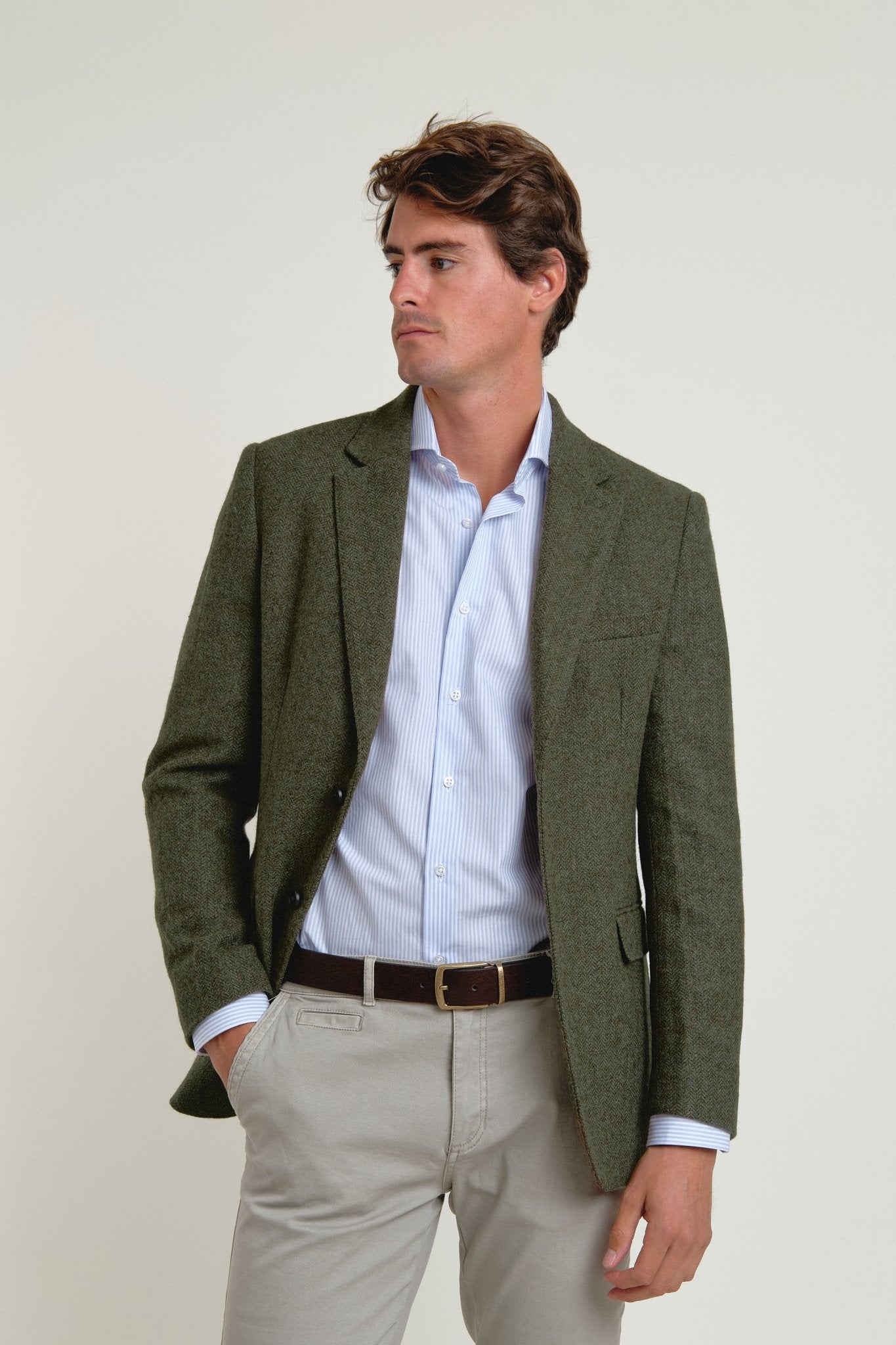 Americana Lana Herringbone Verde - Sohhan