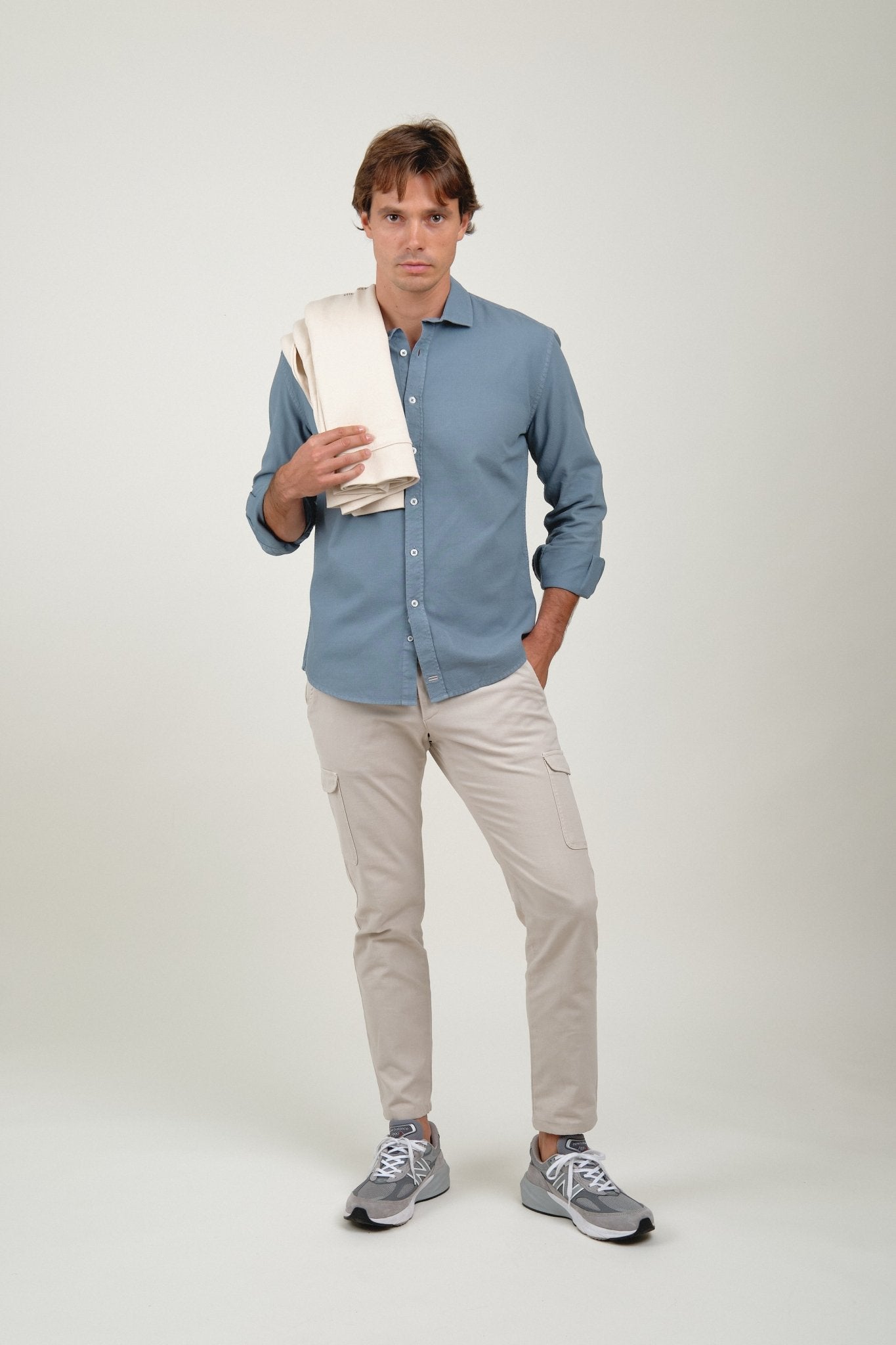 Camisa Ben Nido De Abeja Azul - Sohhan