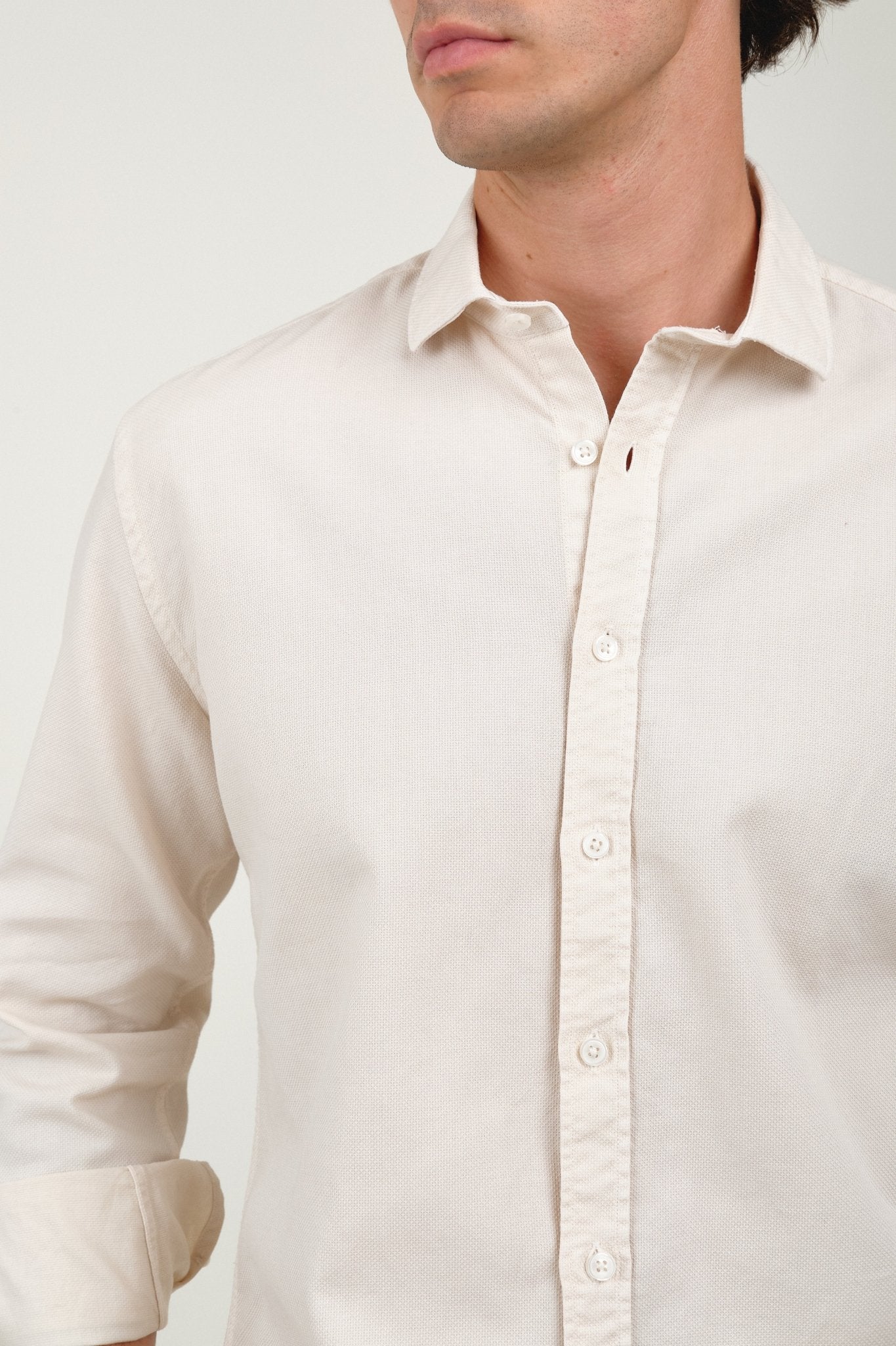 Camisa Ben Nido De Abeja Crudo - Sohhan