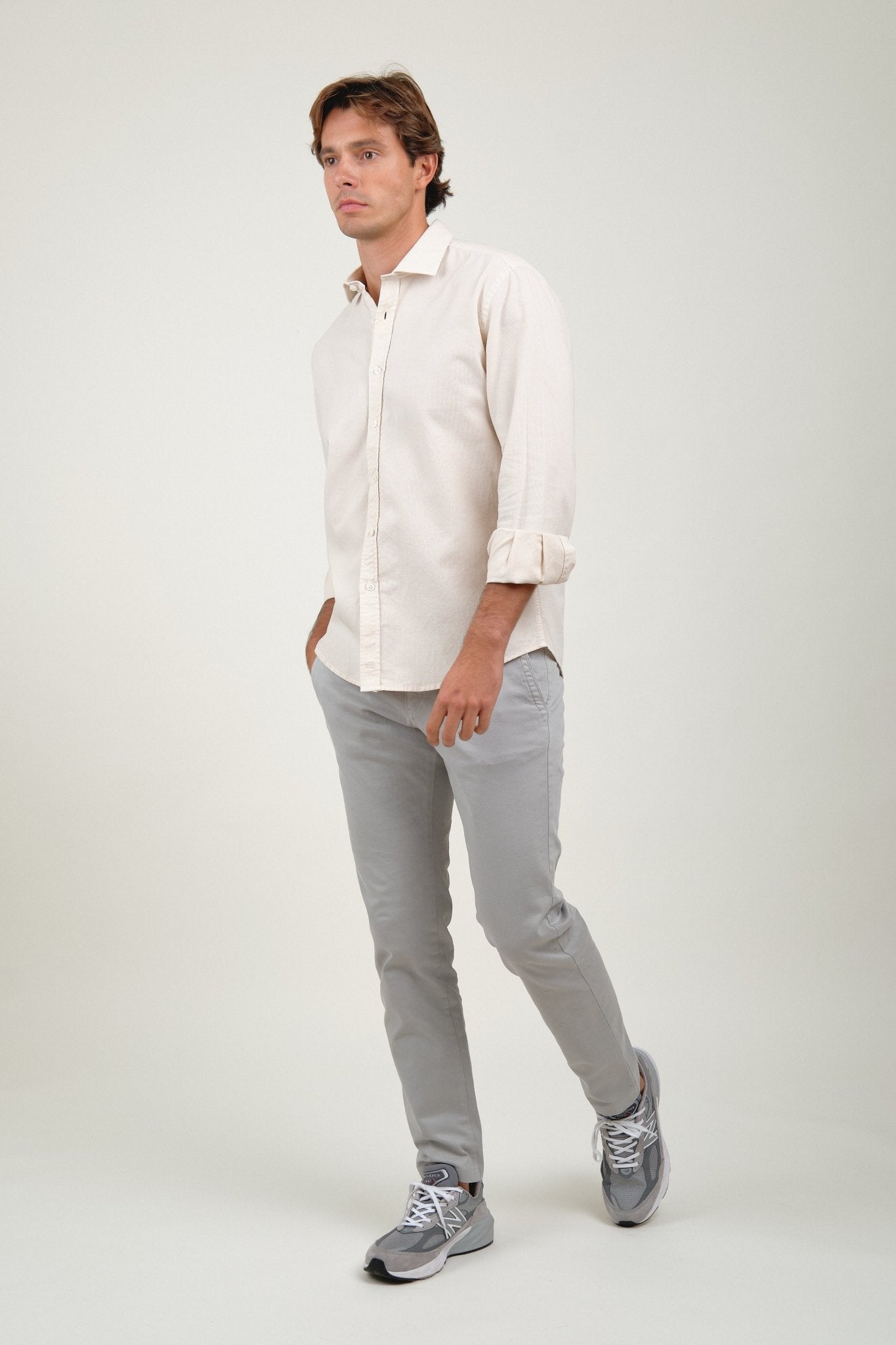 Camisa Ben Nido De Abeja Crudo - Sohhan