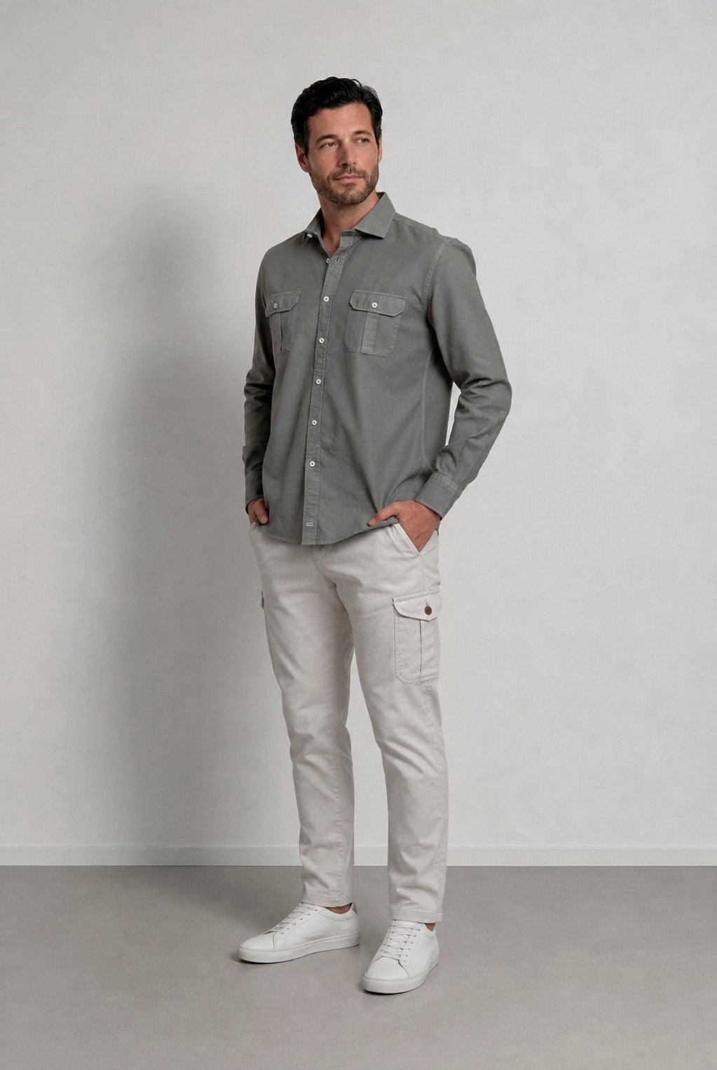 Camisa Dean Colmena Sahara Gris - Sohhan