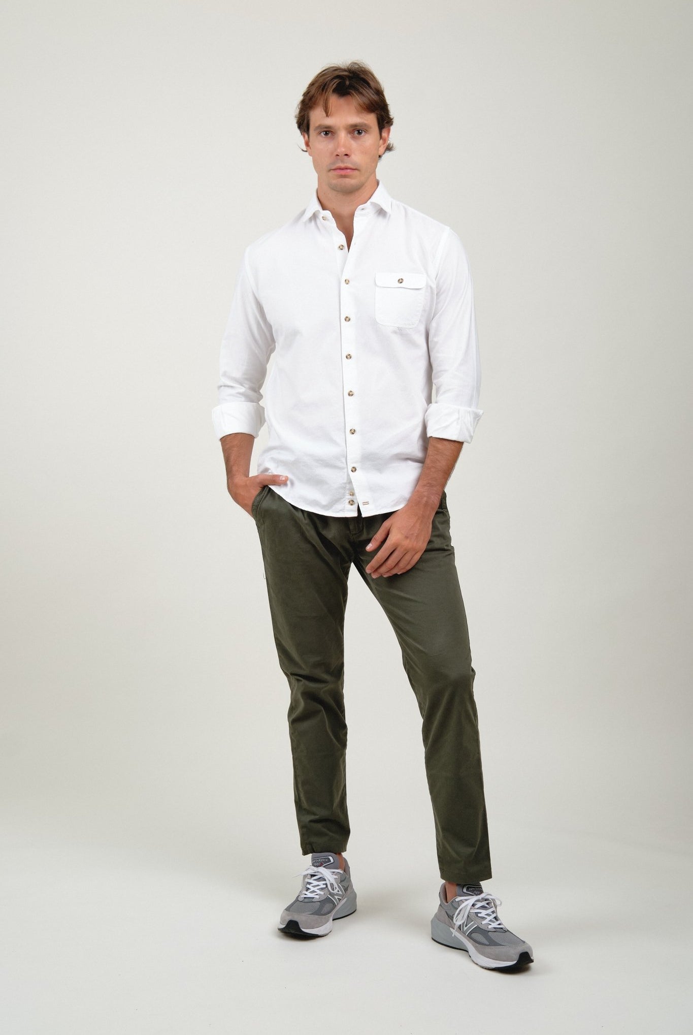 Camisa Essential Oxford Blanco Un Bolsillo - Sohhan