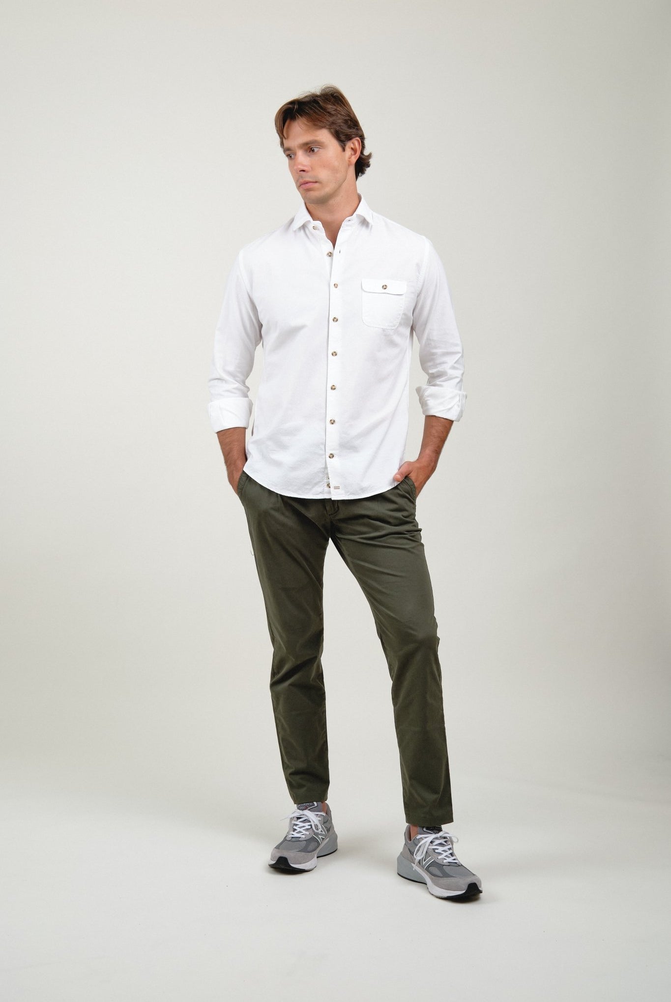 Camisa Essential Oxford Blanco Un Bolsillo - Sohhan