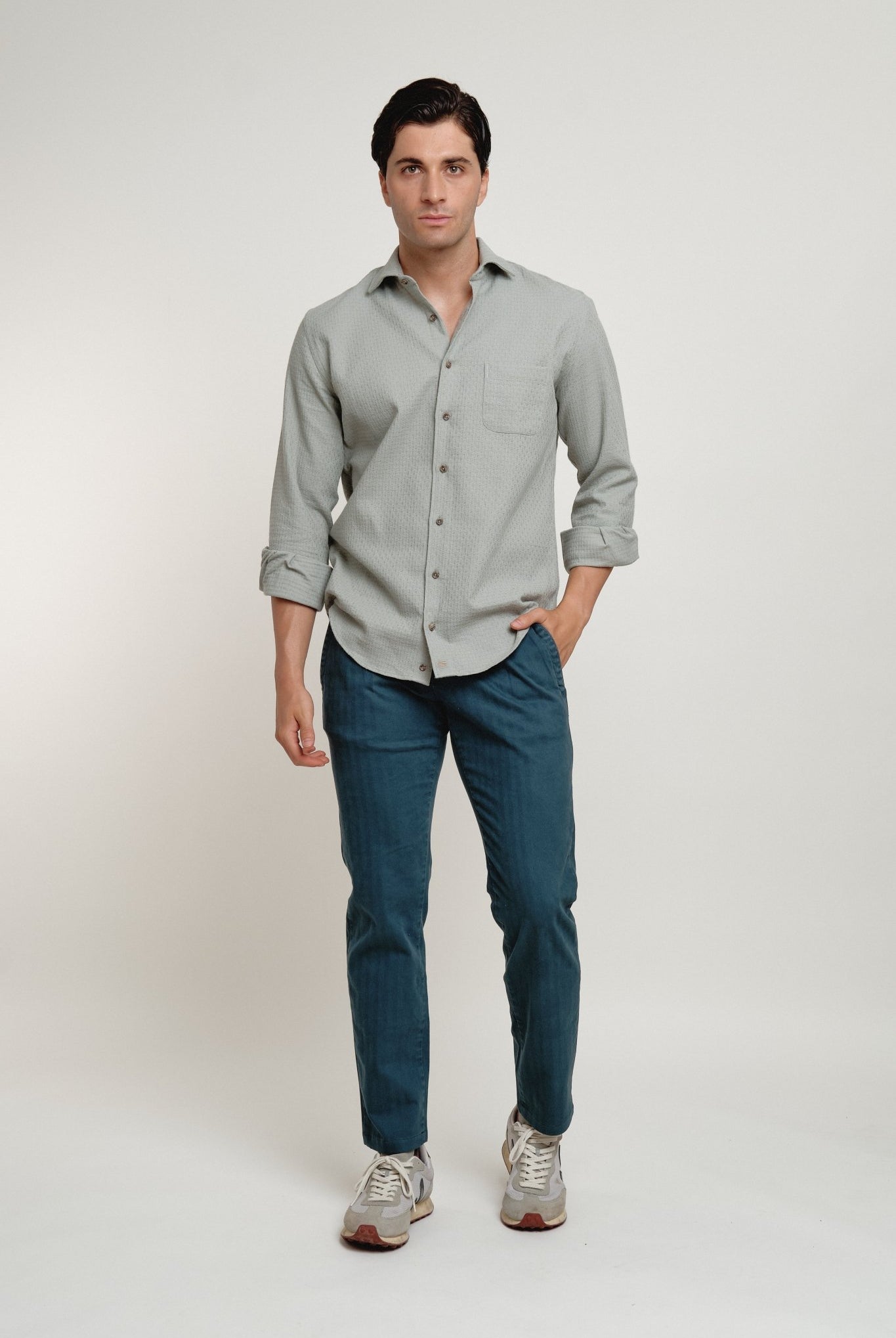 Camisa Estructura Arppi Un Bolsillo Verde - Sohhan