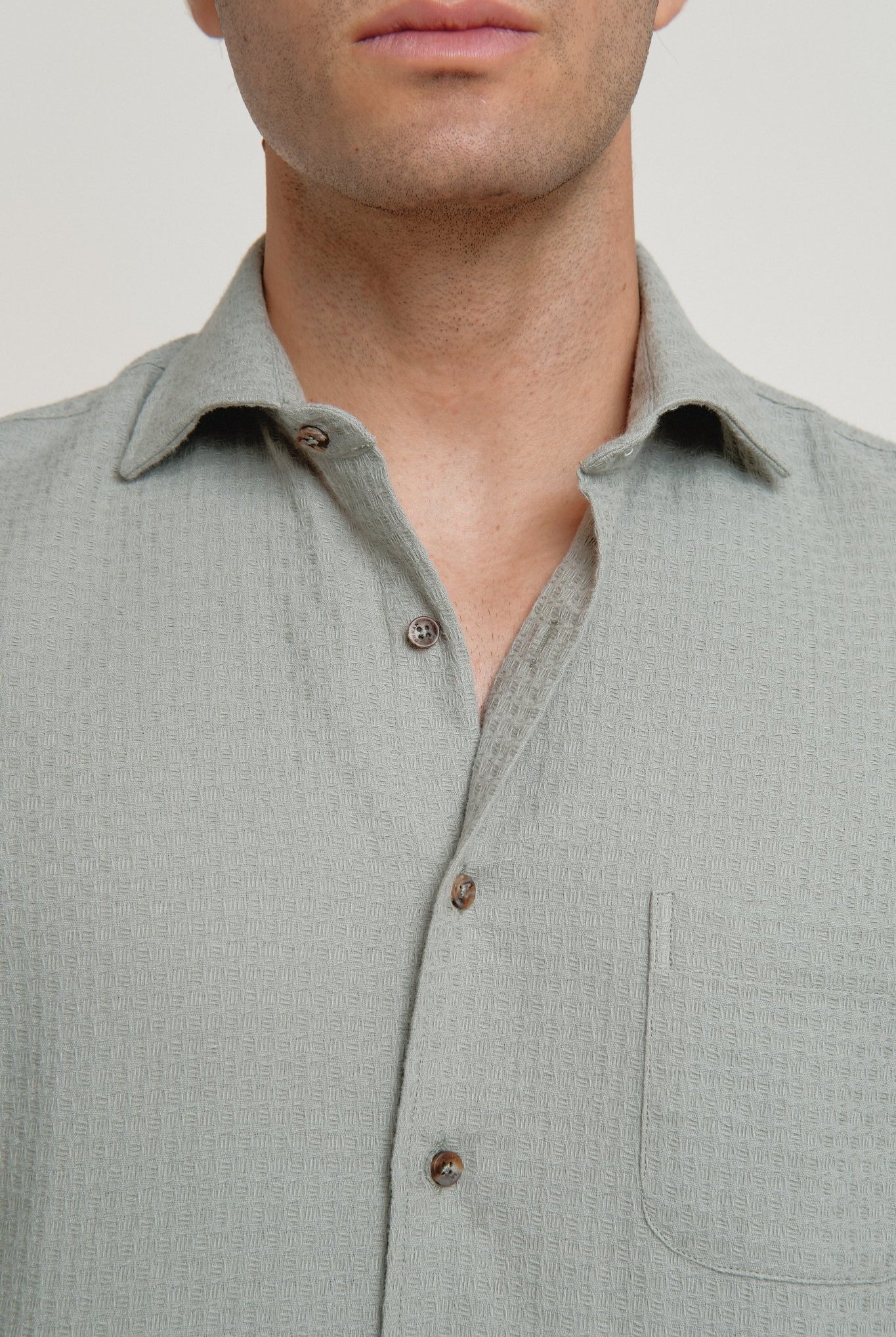 Camisa Estructura Arppi Un Bolsillo Verde - Sohhan