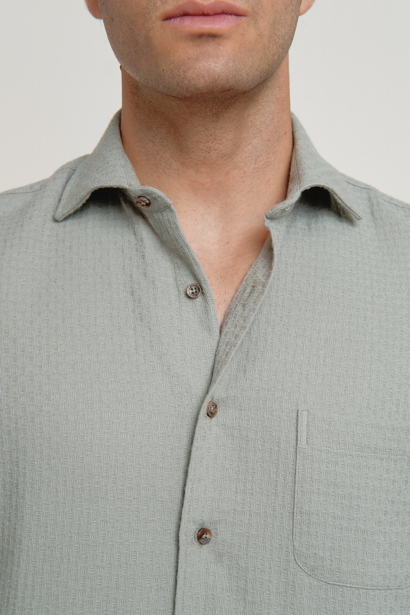 Camisa Estructura Arppi Un Bolsillo Verde - Sohhan
