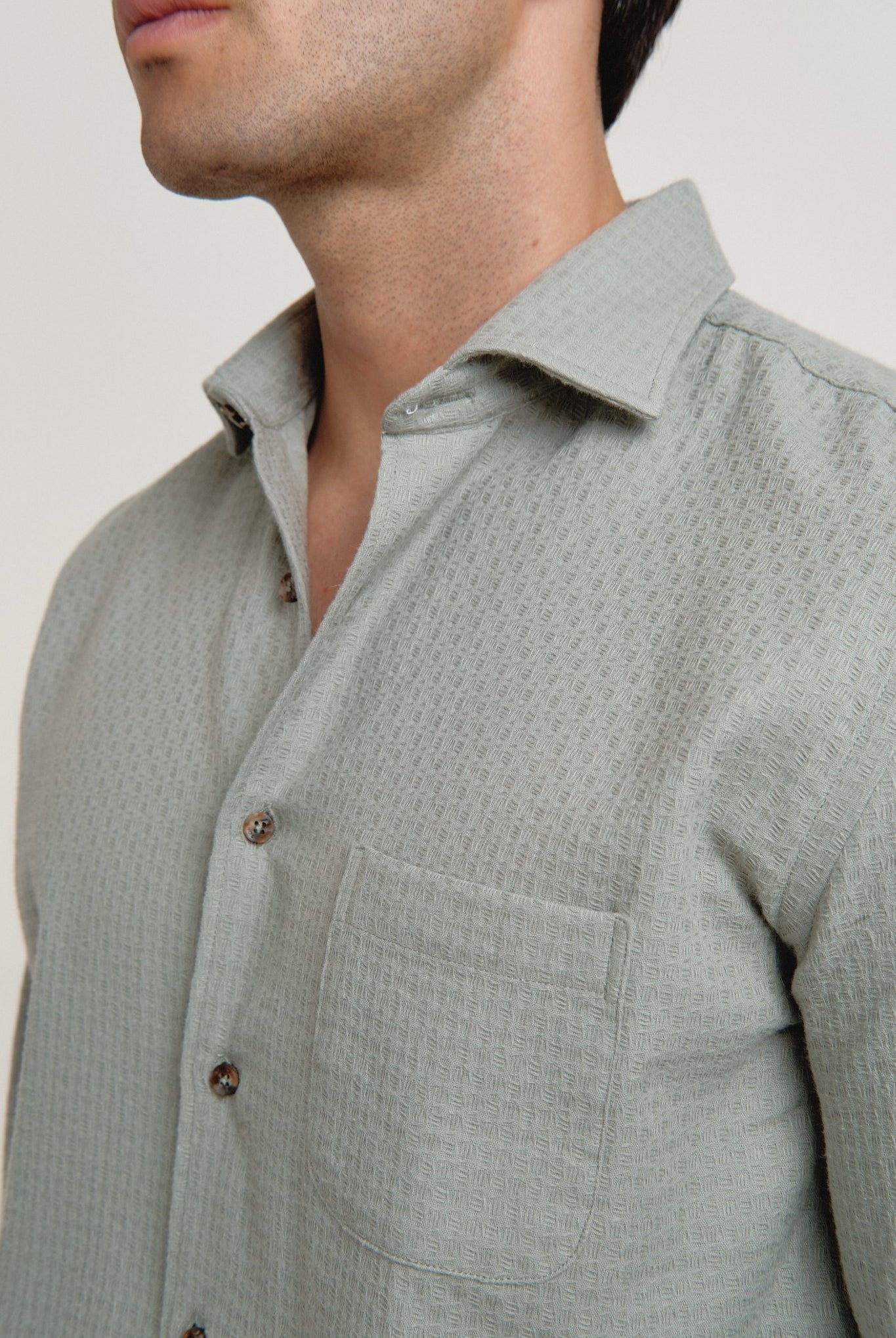 Camisa Estructura Arppi Un Bolsillo Verde - Sohhan