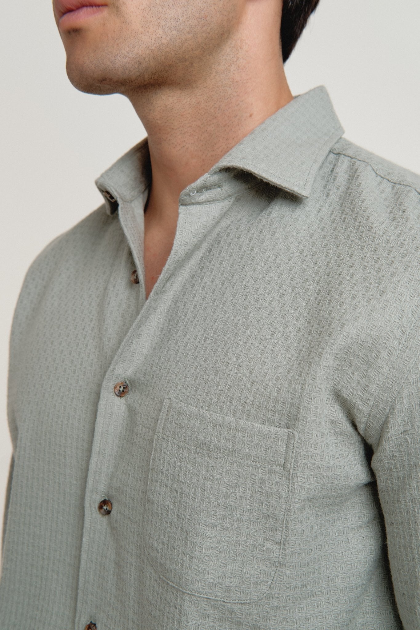 Camisa Estructura Arppi Un Bolsillo Verde - Sohhan