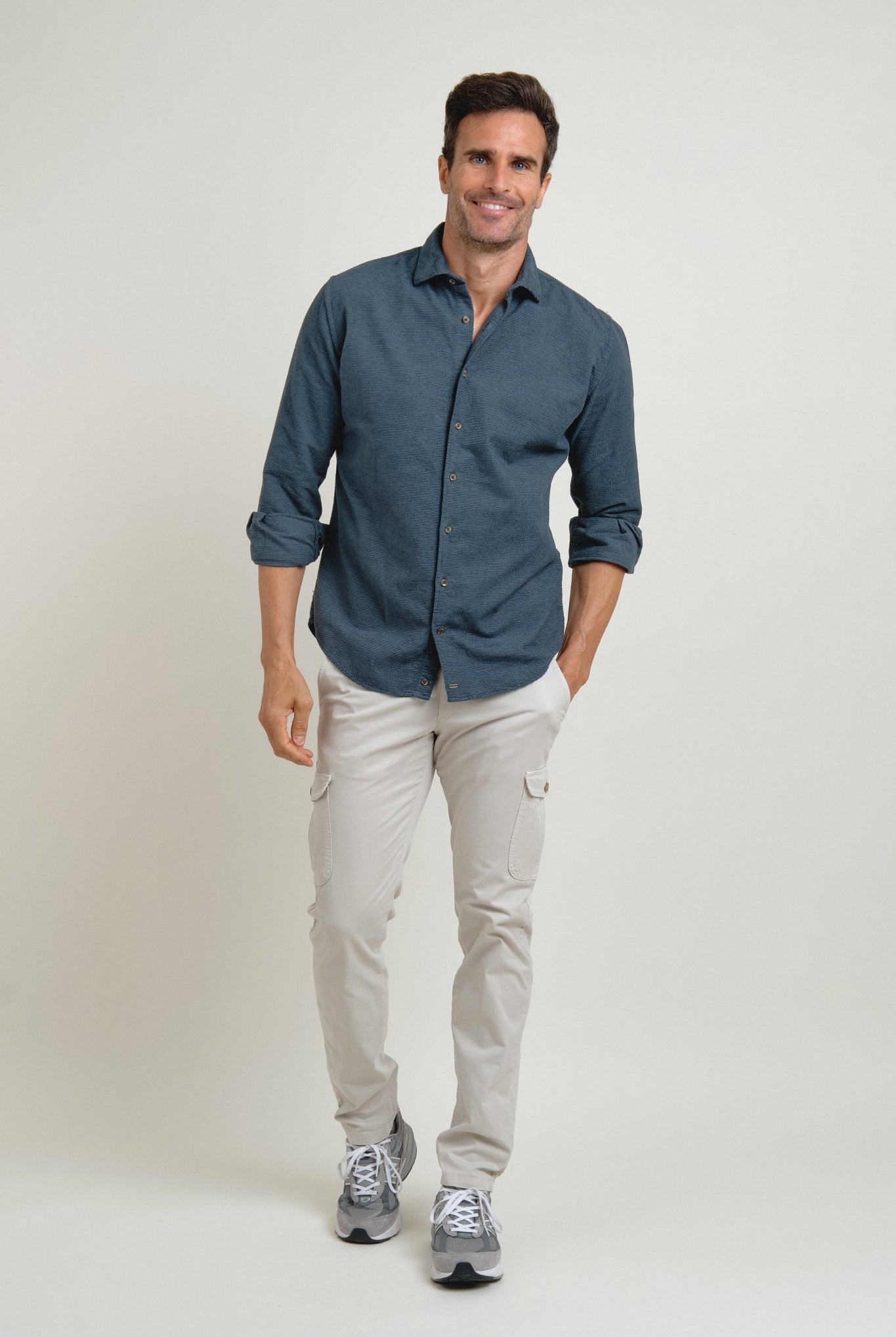 Camisa Fiorenzo Gris Azulado - Sohhan