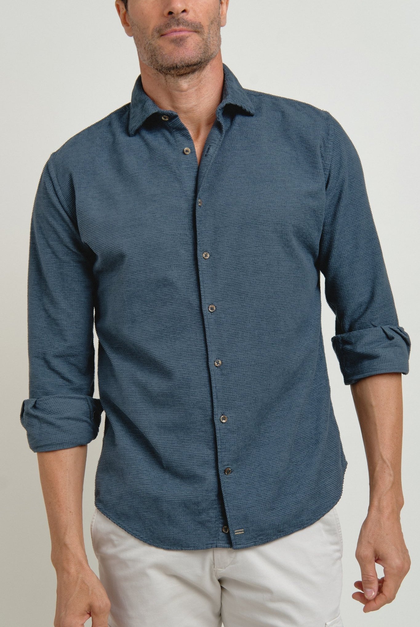 Camisa Fiorenzo Gris Azulado - Sohhan