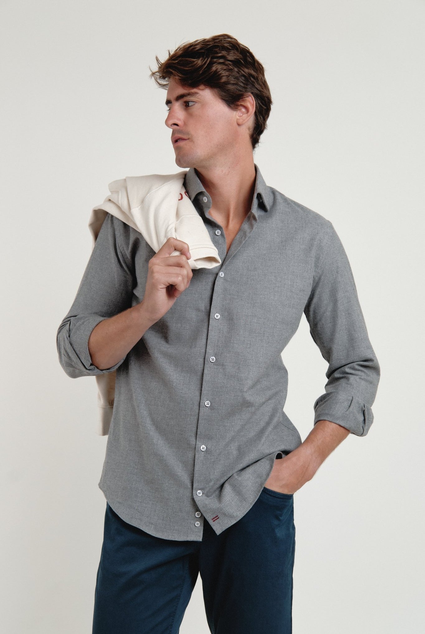 Camisa Franela Ember Gris - Sohhan
