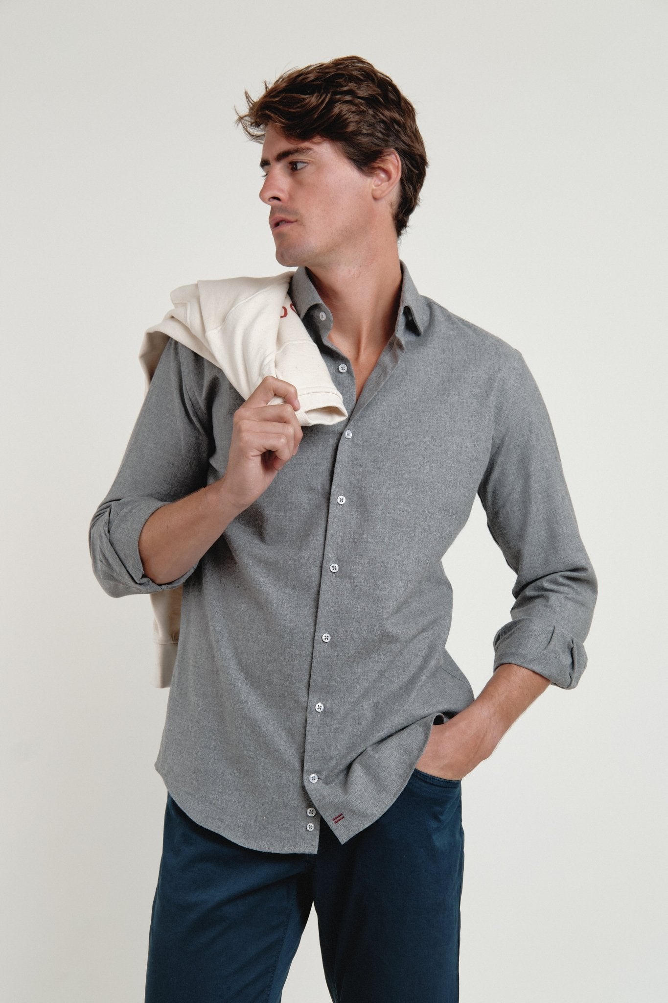 Camisa Franela Ember Gris - Sohhan