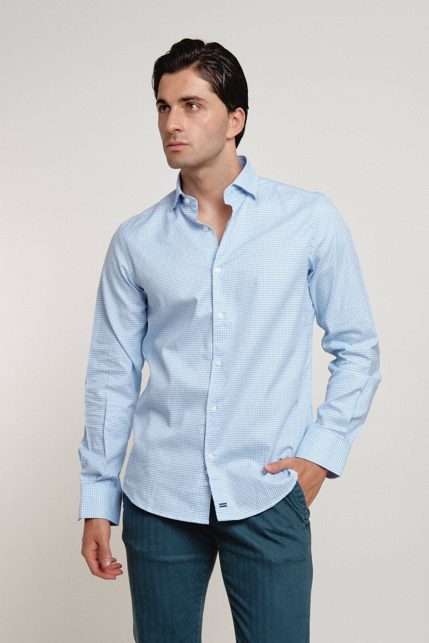 Camisa Hamptons Cuadros Azul - Sohhan