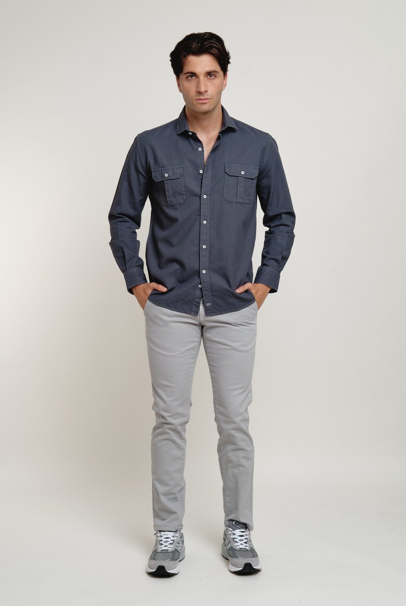 Camisa Harper Estructura Sahara Marino - Sohhan