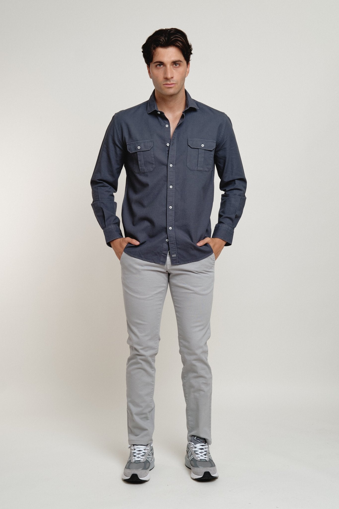 Camisa Harper Estructura Sahara Marino - Sohhan