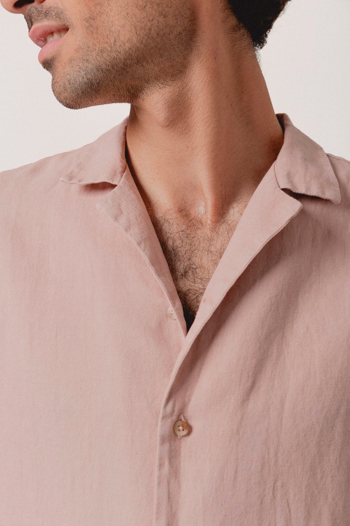 Camisa Hawaiana Lino Rosa - Sohhan