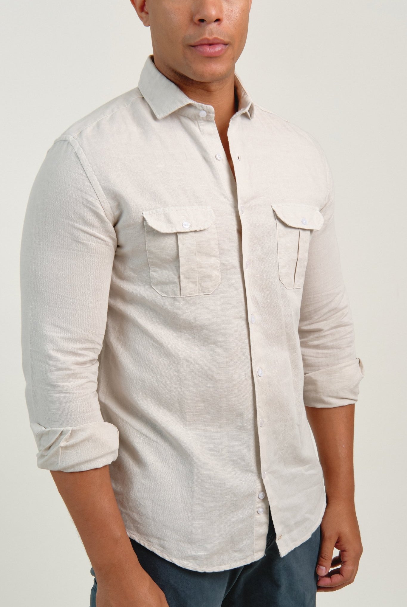 Camisa Lino Bali Crudo - Sohhan