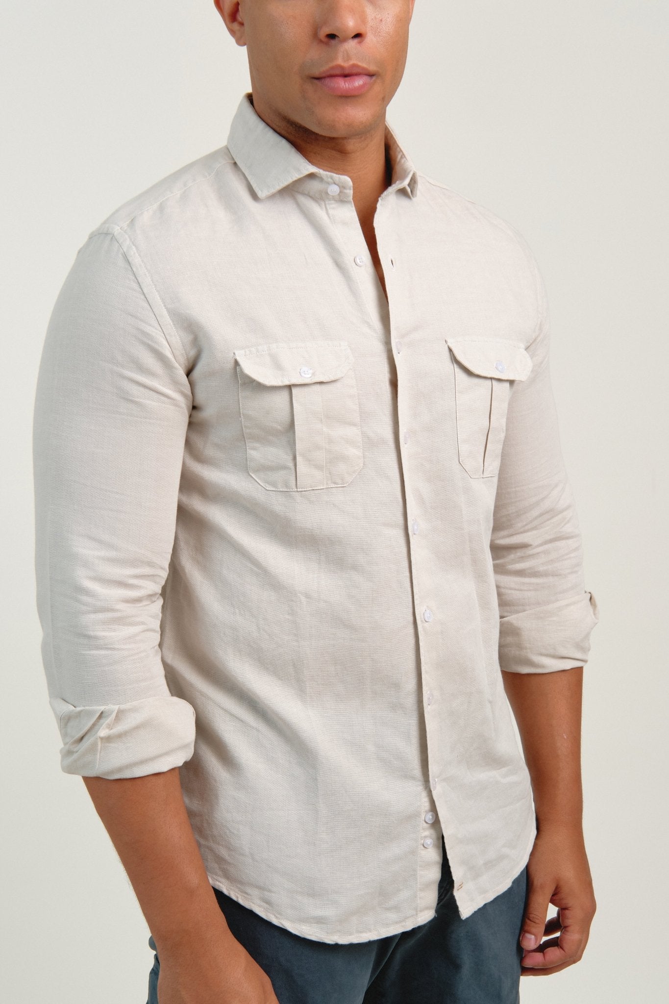 Camisa Lino Bali Crudo - Sohhan