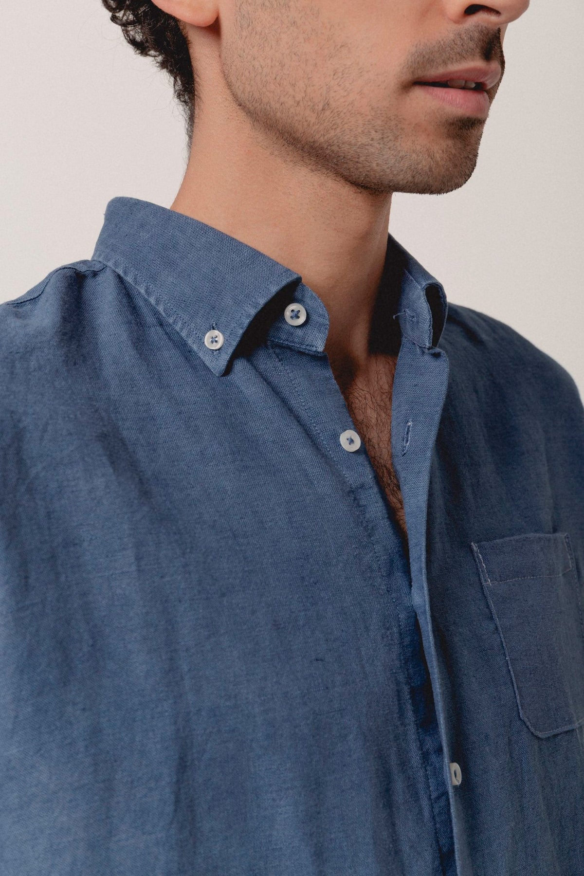 Camisa Lino Brisa Azul - Sohhan