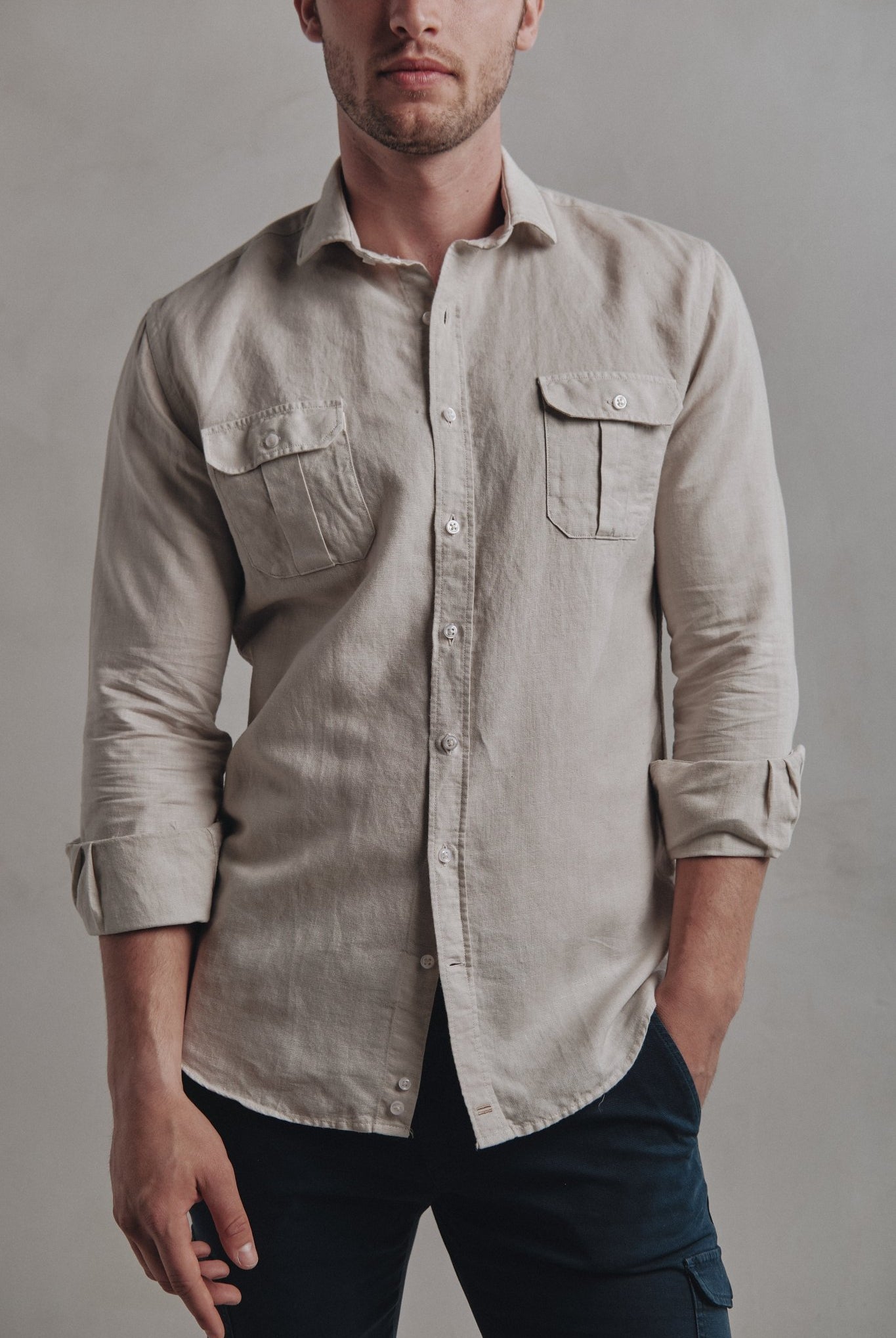 Camisa Lino Ipanema Crudo - Sohhan