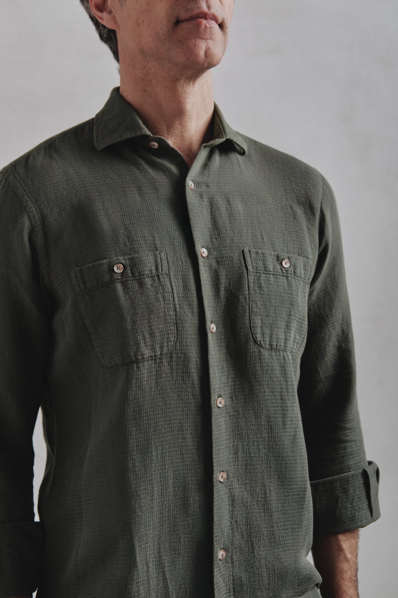 Camisa Lino Lucca Sahara Verde - Sohhan