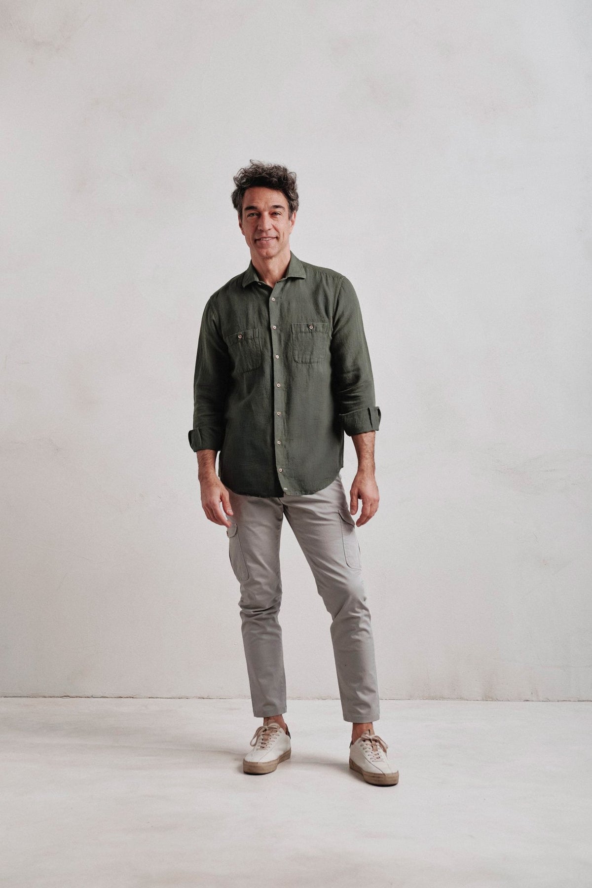 Camisa Lino Lucca Sahara Verde - Sohhan
