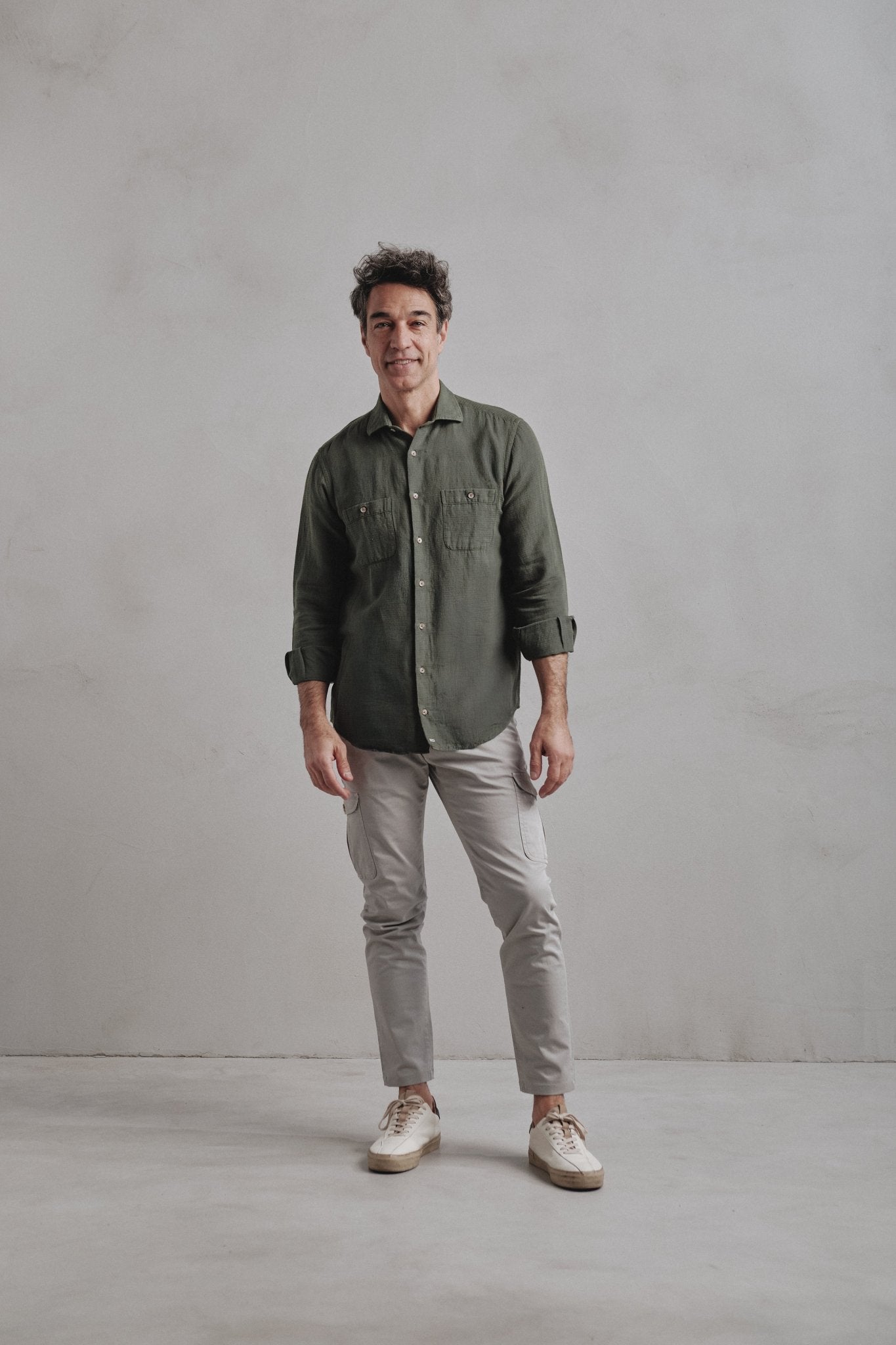 Camisa Lino Lucca Sahara Verde - Sohhan