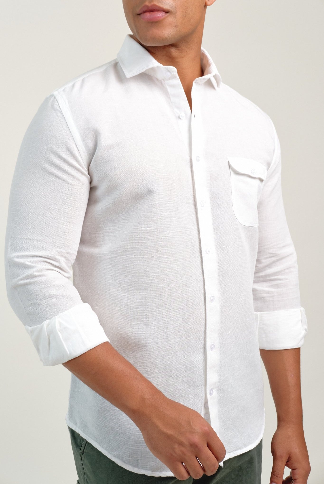 Camisa Lino Portofino Blanco - Sohhan