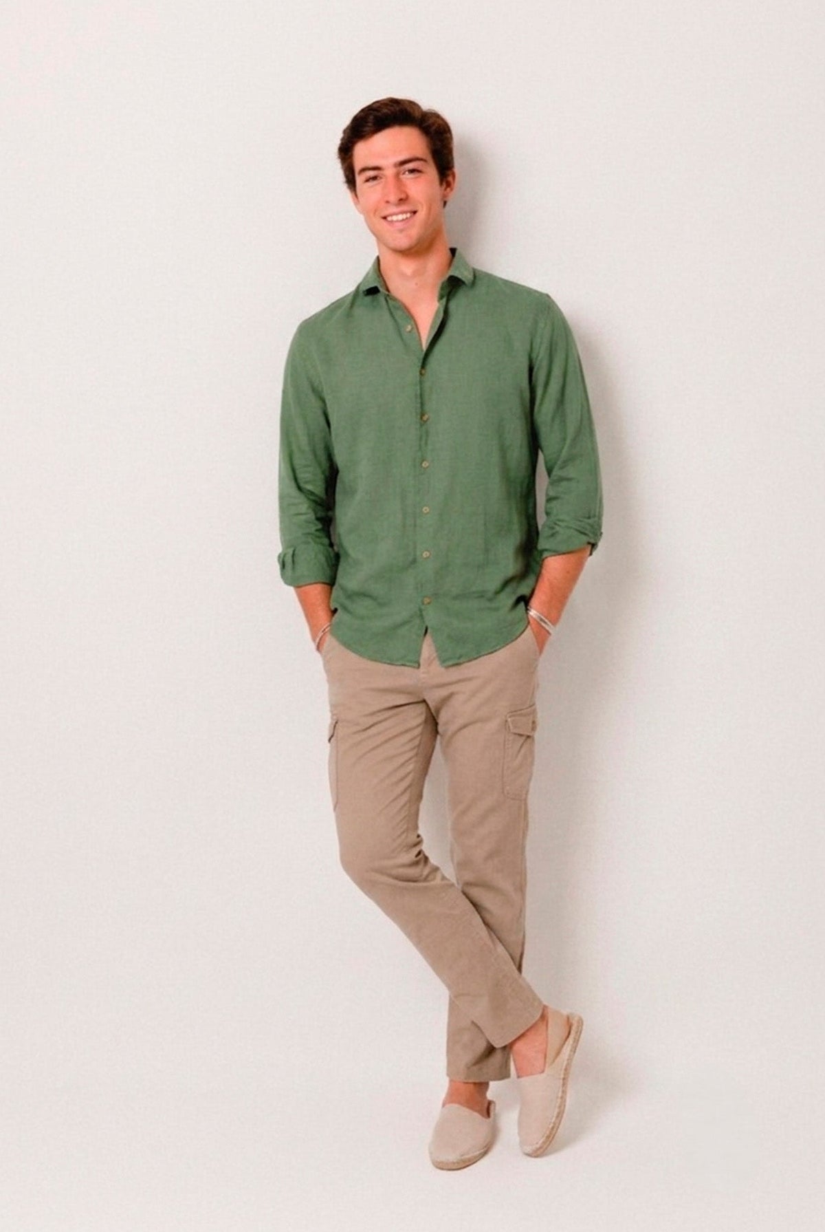 Camisa Lino Verde Bolonia - Sohhan
