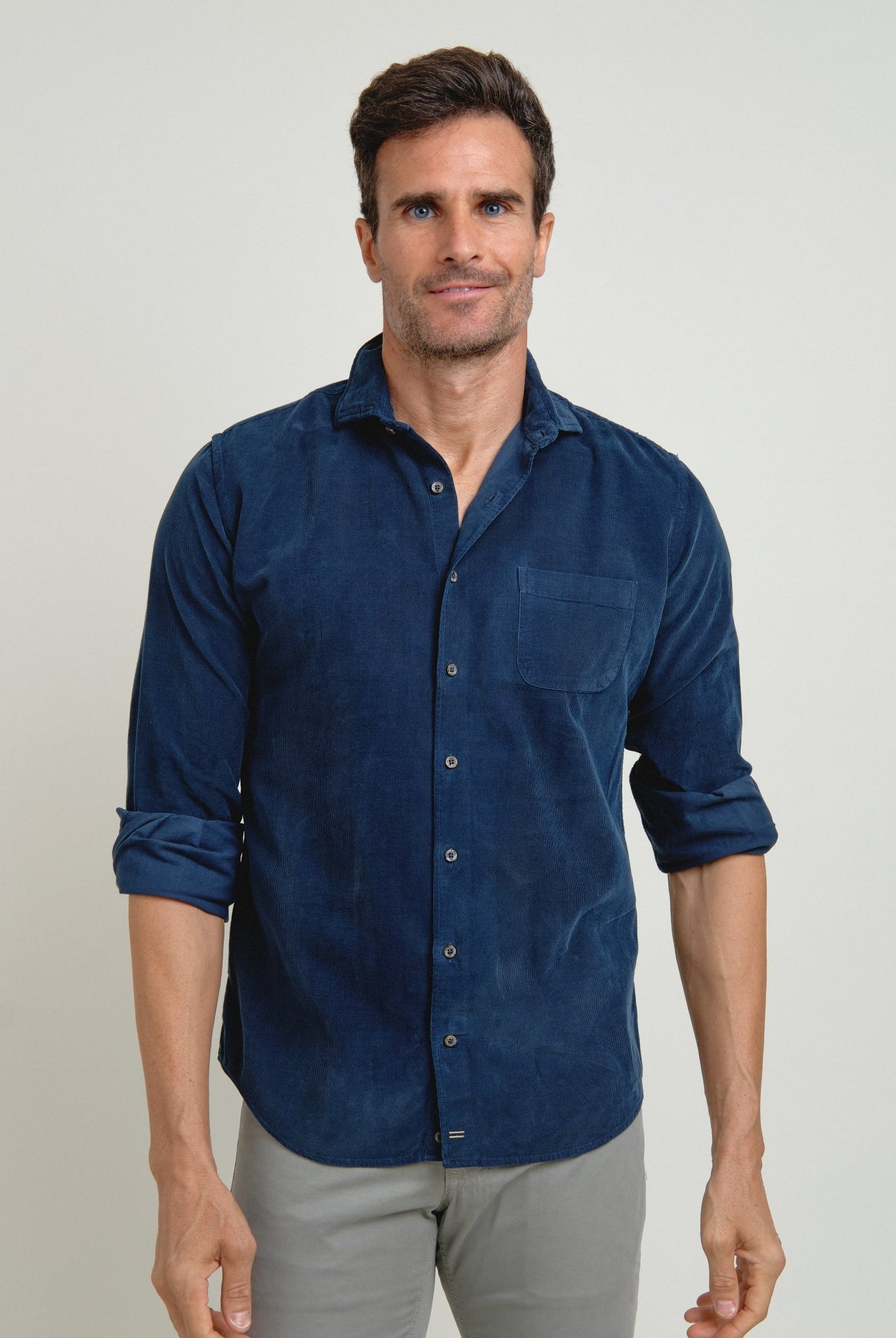 Camisa Micropana Tissor Un Bolsillo Marino - Sohhan