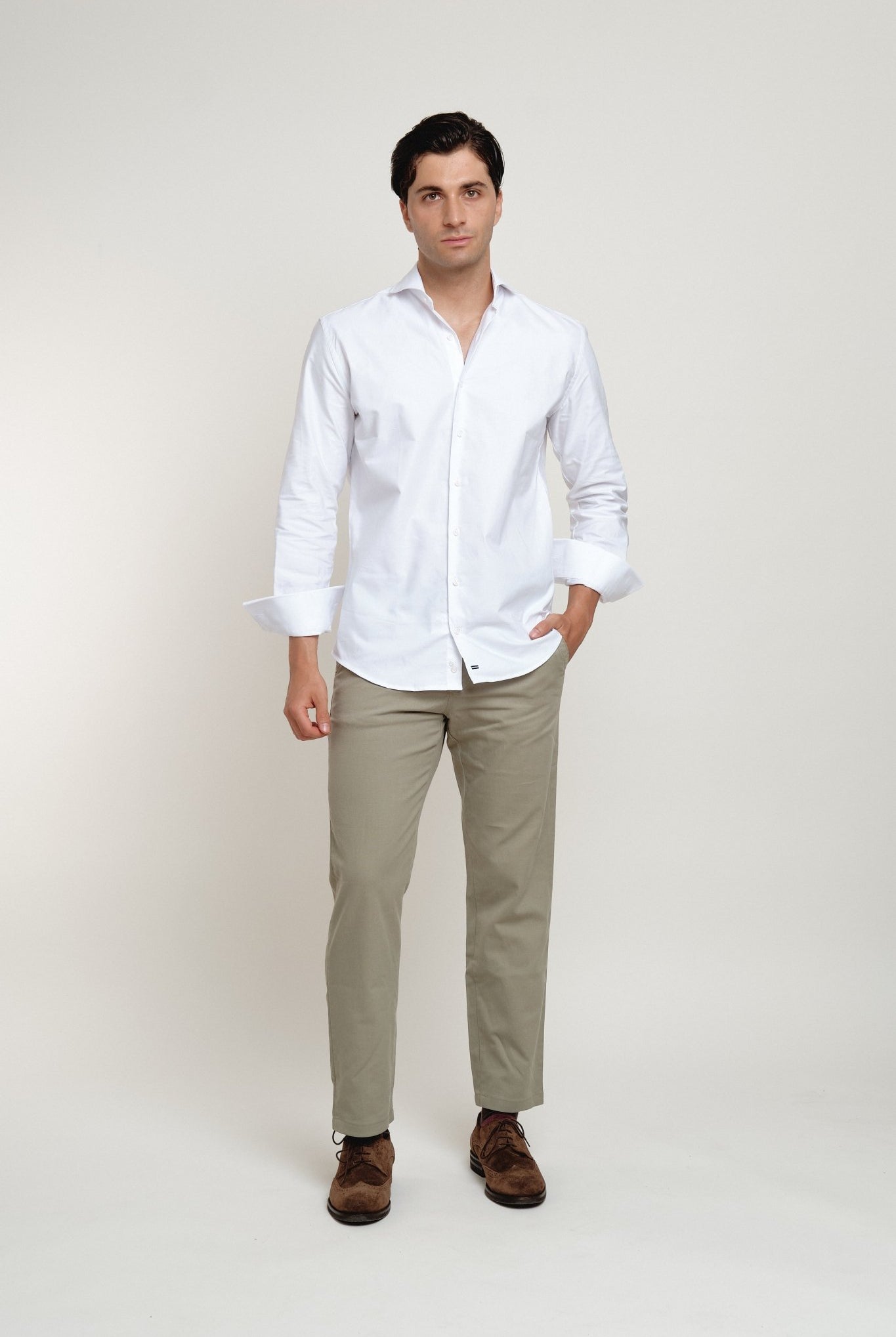 Camisa Oxford Classic Doble Puño Blanco - Sohhan