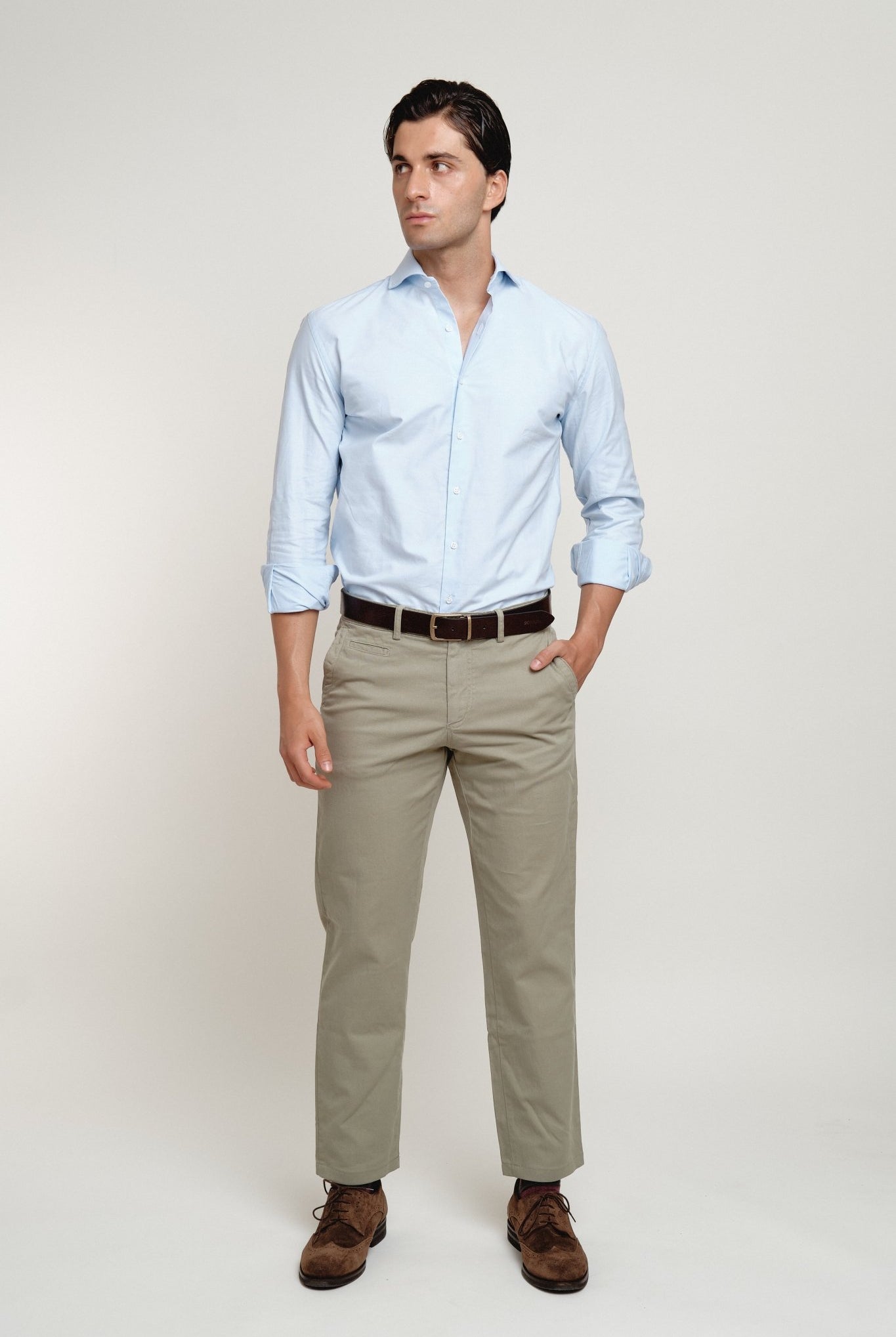 Camisa Oxford Classic Doble Puño Celeste - Sohhan