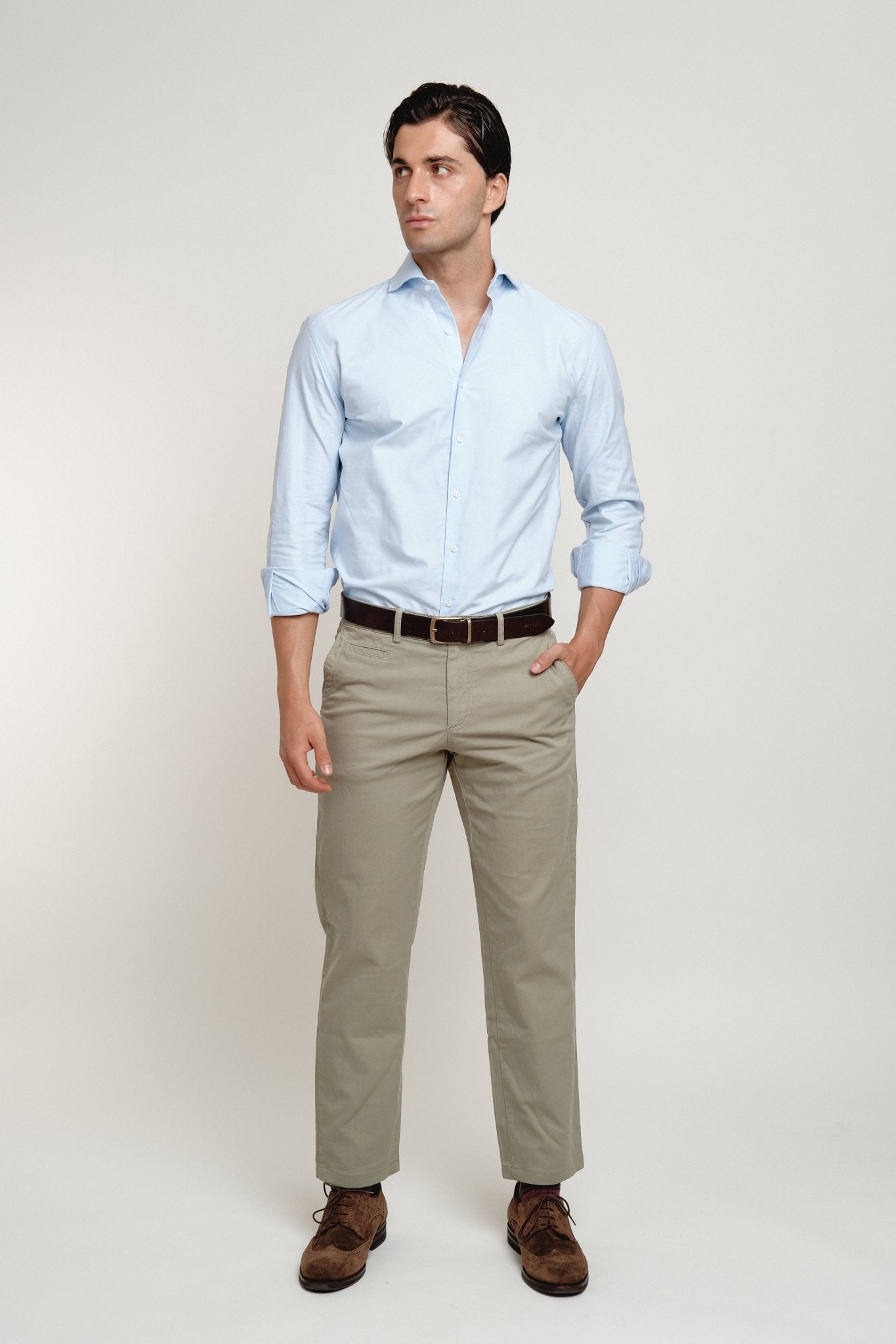 Camisa Oxford Classic Doble Puño Celeste - Sohhan