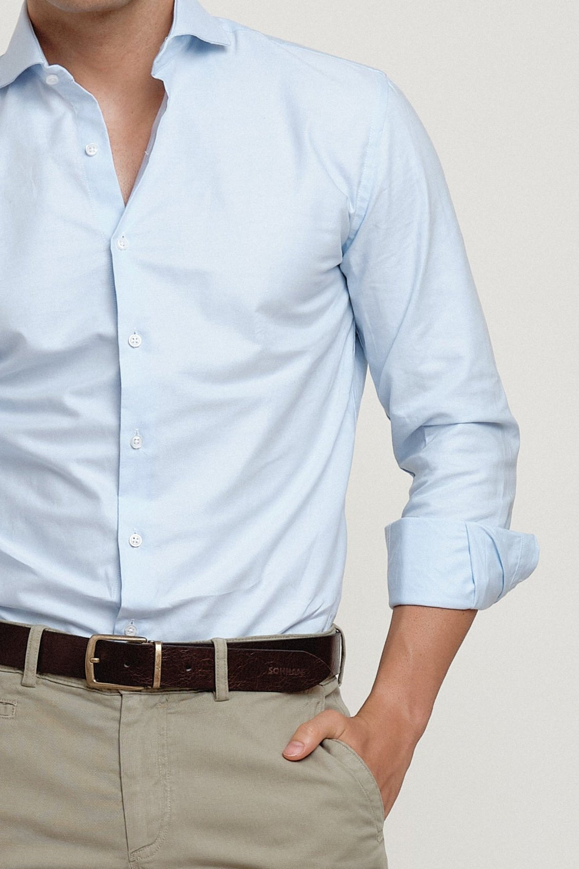 Camisa Oxford Classic Doble Puño Celeste - Sohhan