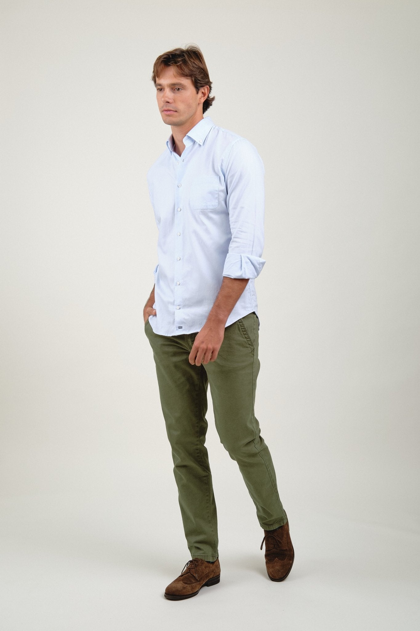 Camisa Oxford Classic Un Bolsillo Celeste - Sohhan