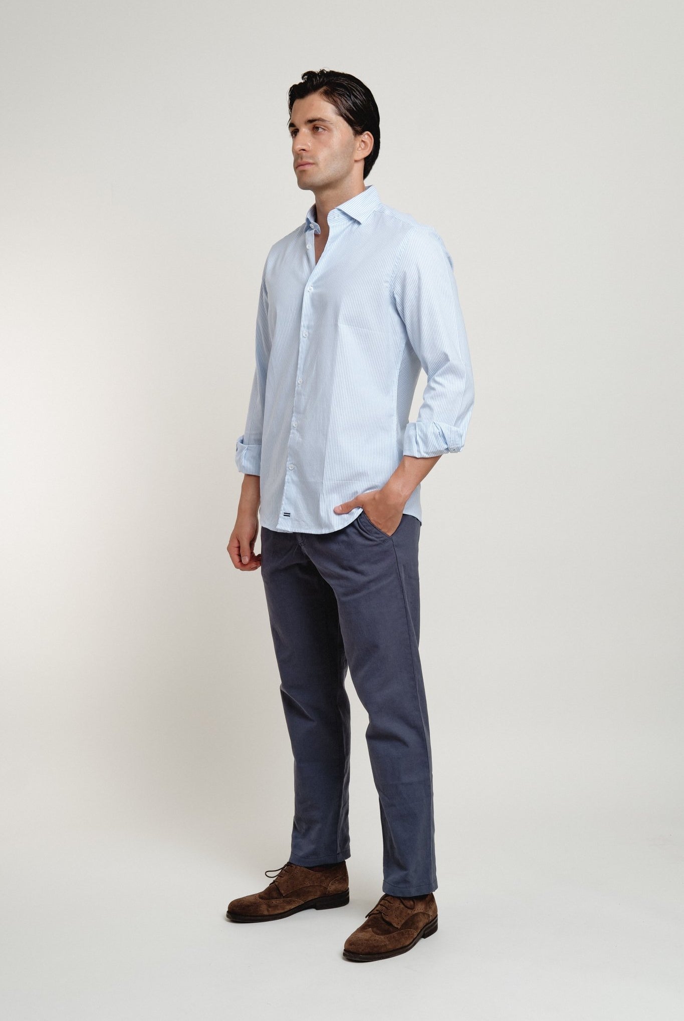 Camisa Oxford Classic Un Bolsillo Celeste - Sohhan