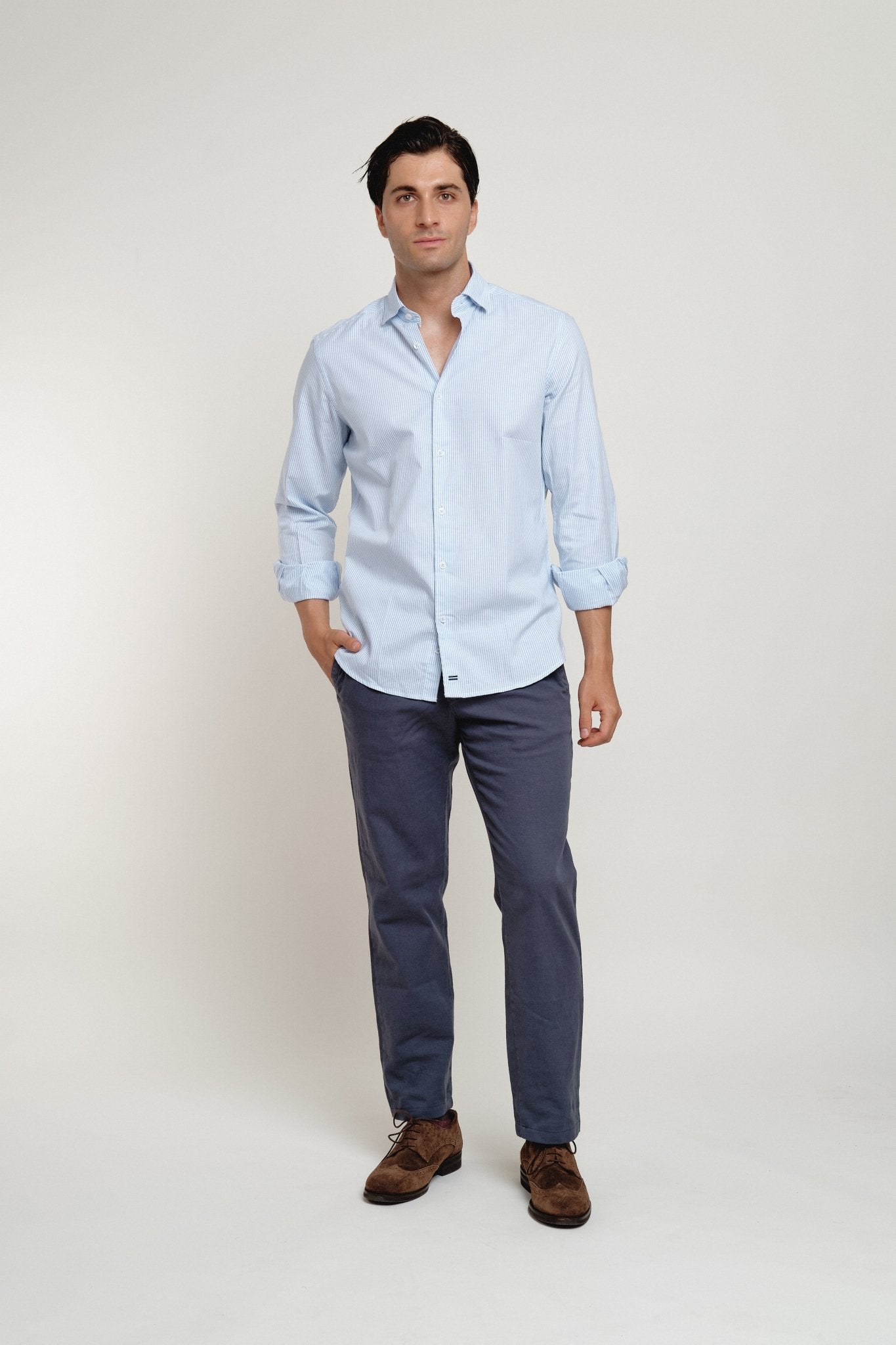 Camisa Oxford Harry Raya Azul - Sohhan