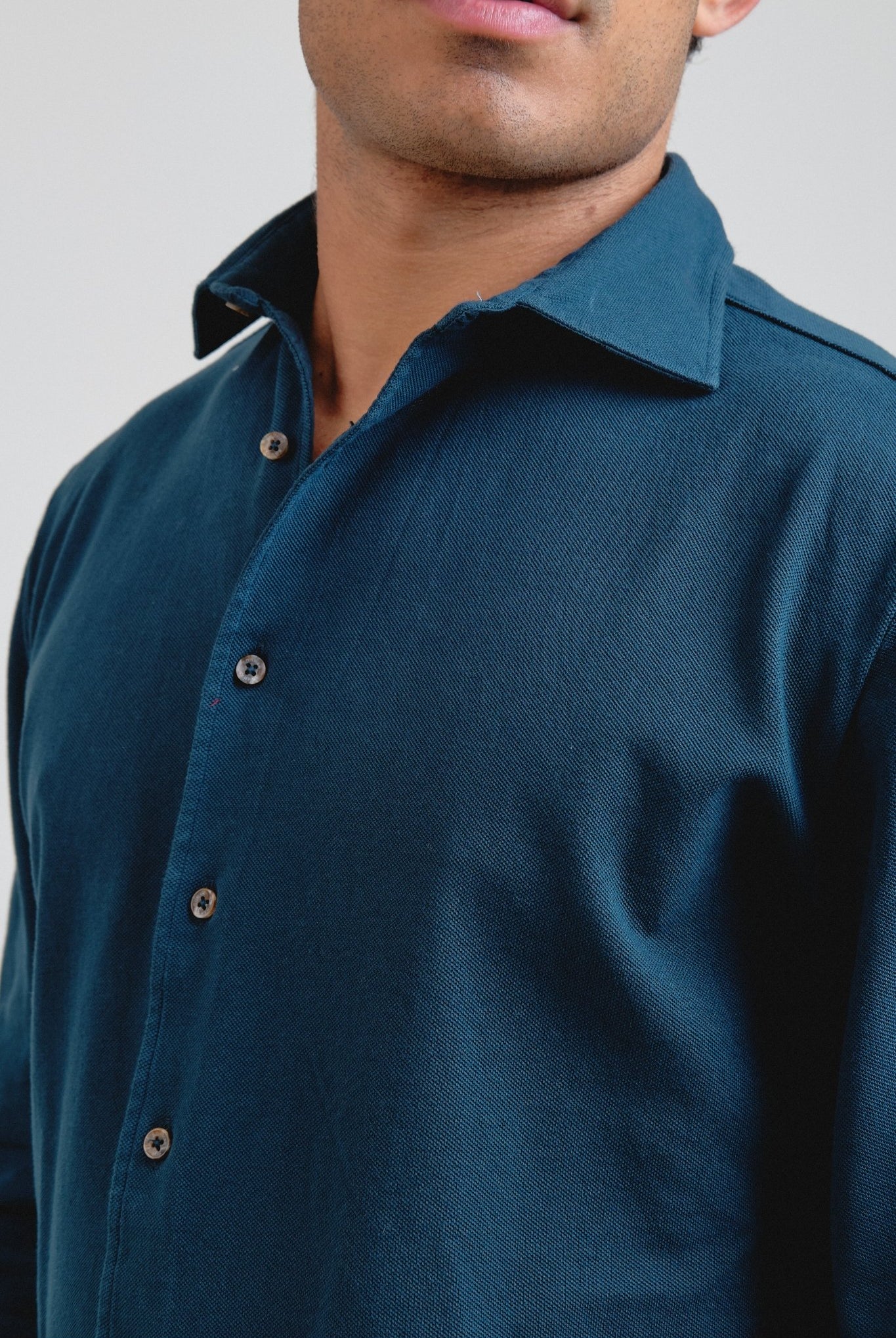 Camisa Piqué Bellandi Azul Petróleo - Sohhan