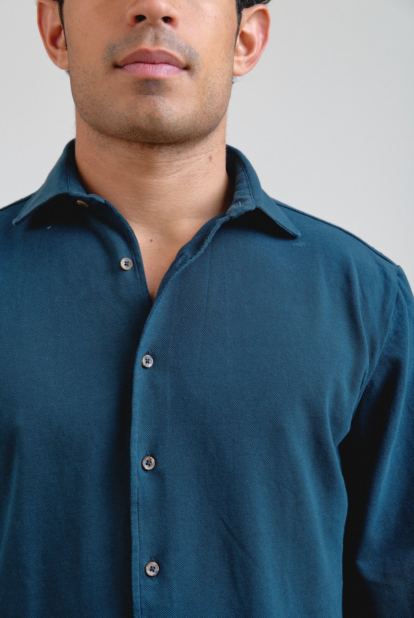 Camisa Piqué Bellandi Azul Petróleo - Sohhan