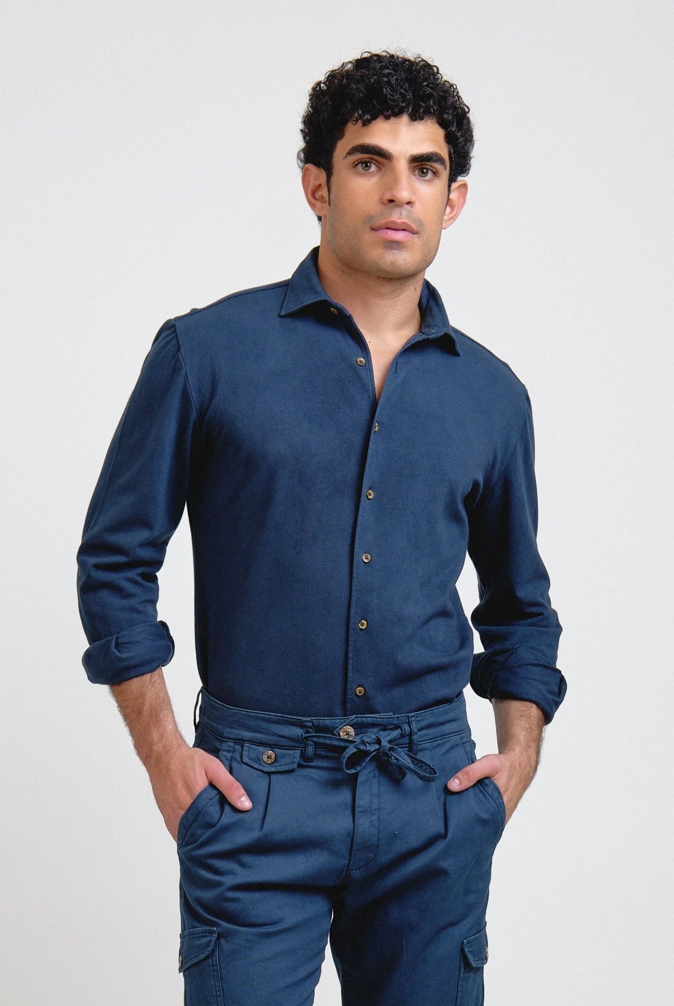 Camisa Piqué Bellandi Marino - Sohhan