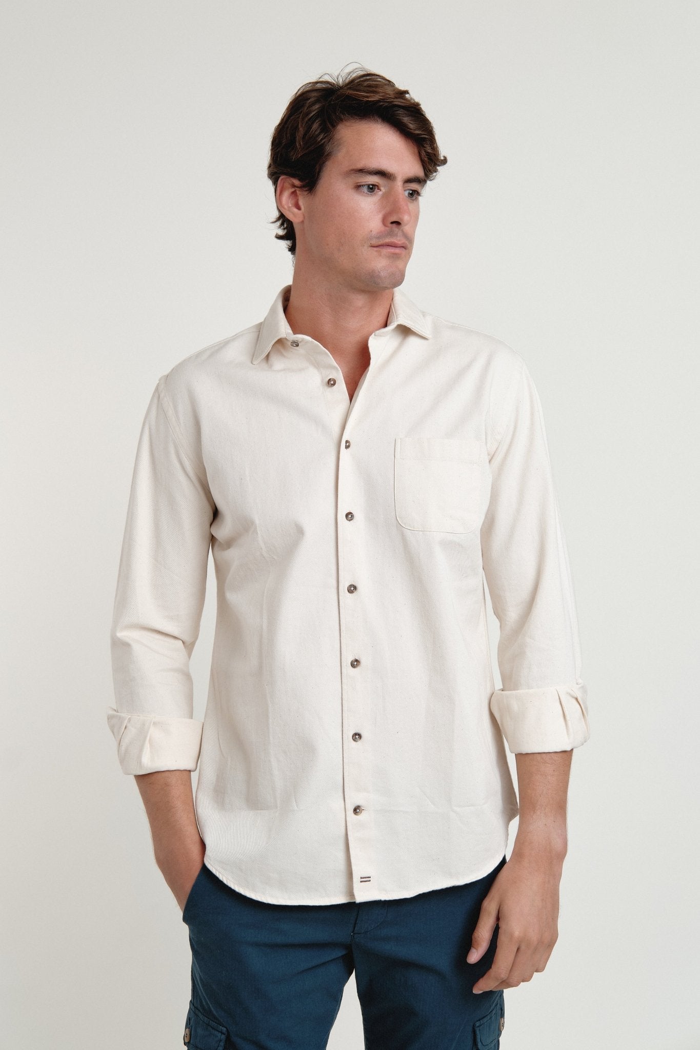 Camisa Vaquera Un Bolsillo Ecru Edition - Sohhan