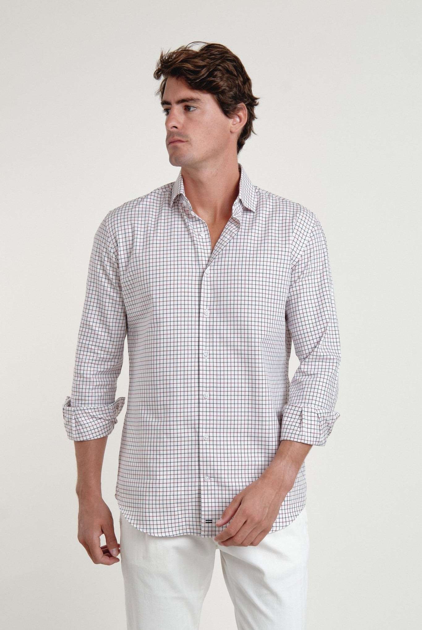 Camisa Villela Burdeos y Azul - Sohhan