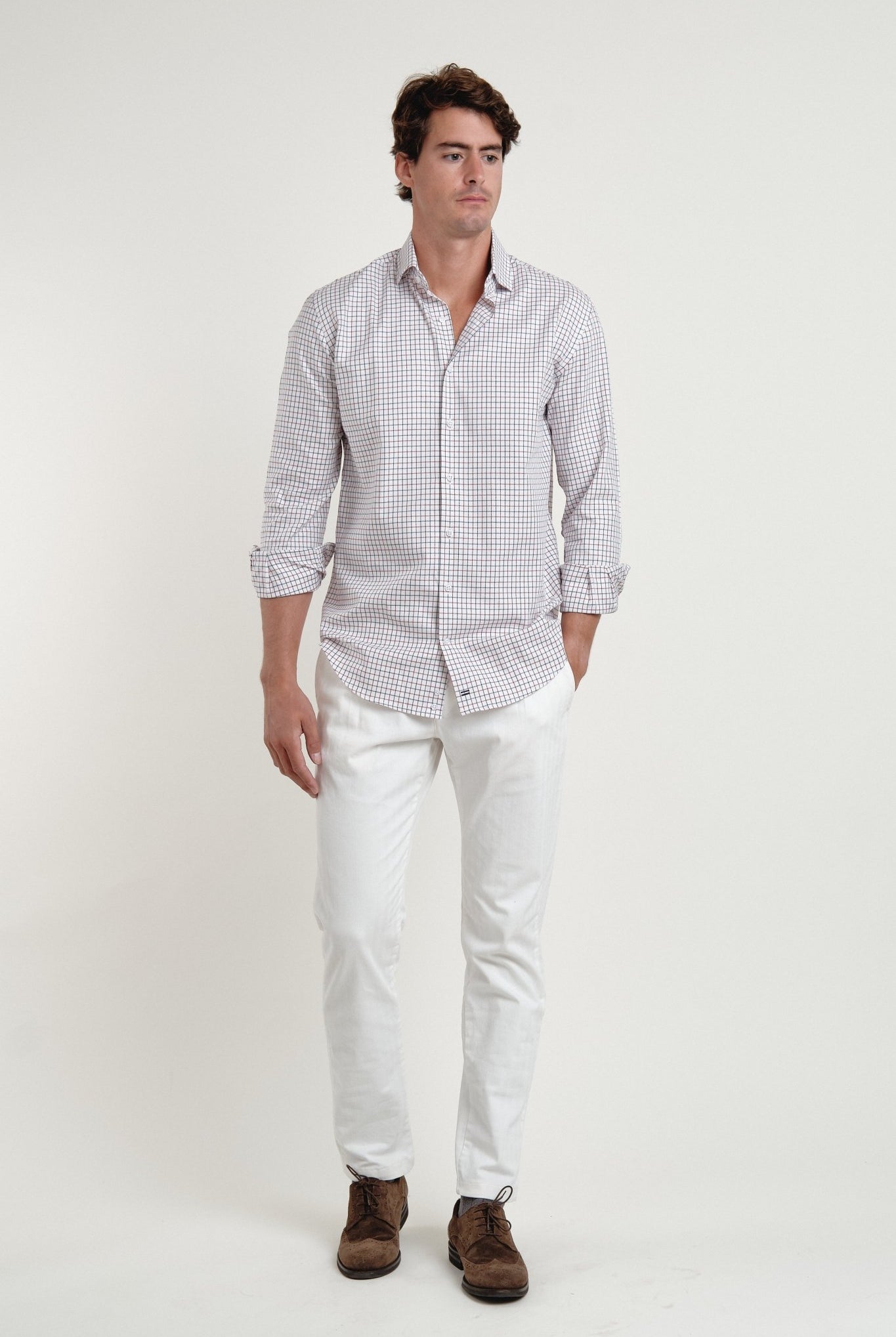 Camisa Villela Burdeos y Azul - Sohhan