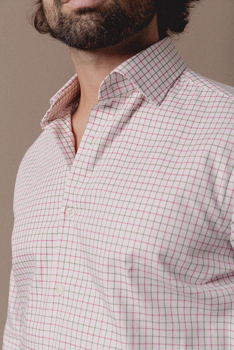 Camisa Villela Cuadros Rosa y Verde - Sohhan
