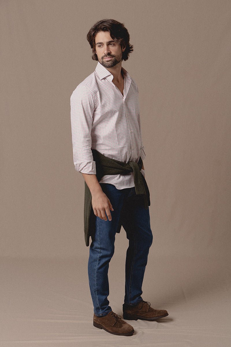 Camisa Villela Cuadros Rosa y Verde - Sohhan