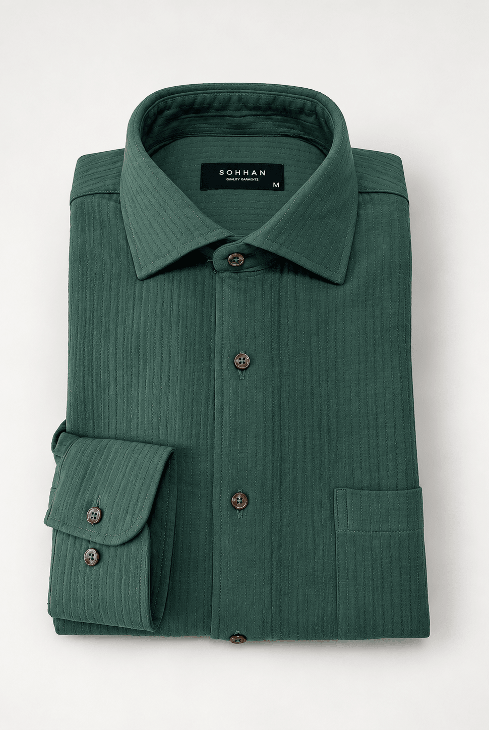 Camisa Wale Verde Inglés Un Bolsillo - Sohhan