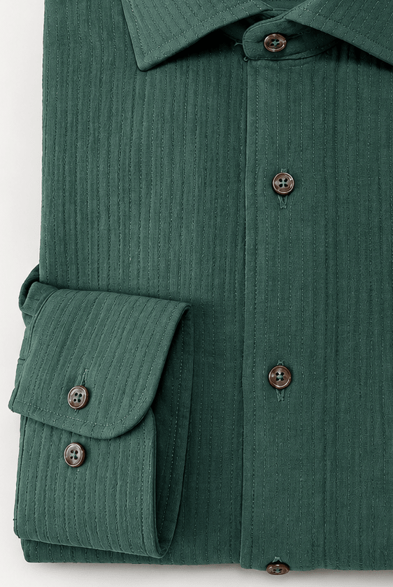 Camisa Wale Verde Inglés Un Bolsillo - Sohhan